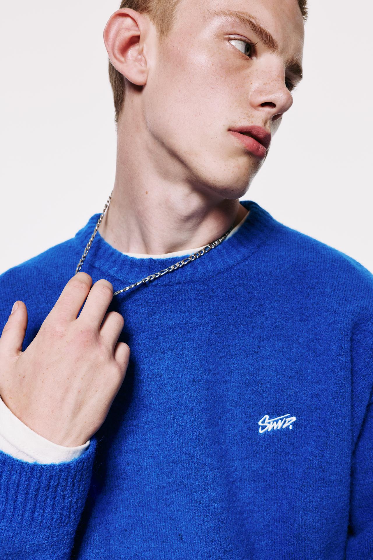 STWD embroidered knit jumper — Deep blue