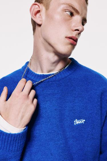 STWD embroidered knit jumper — Deep blue 3