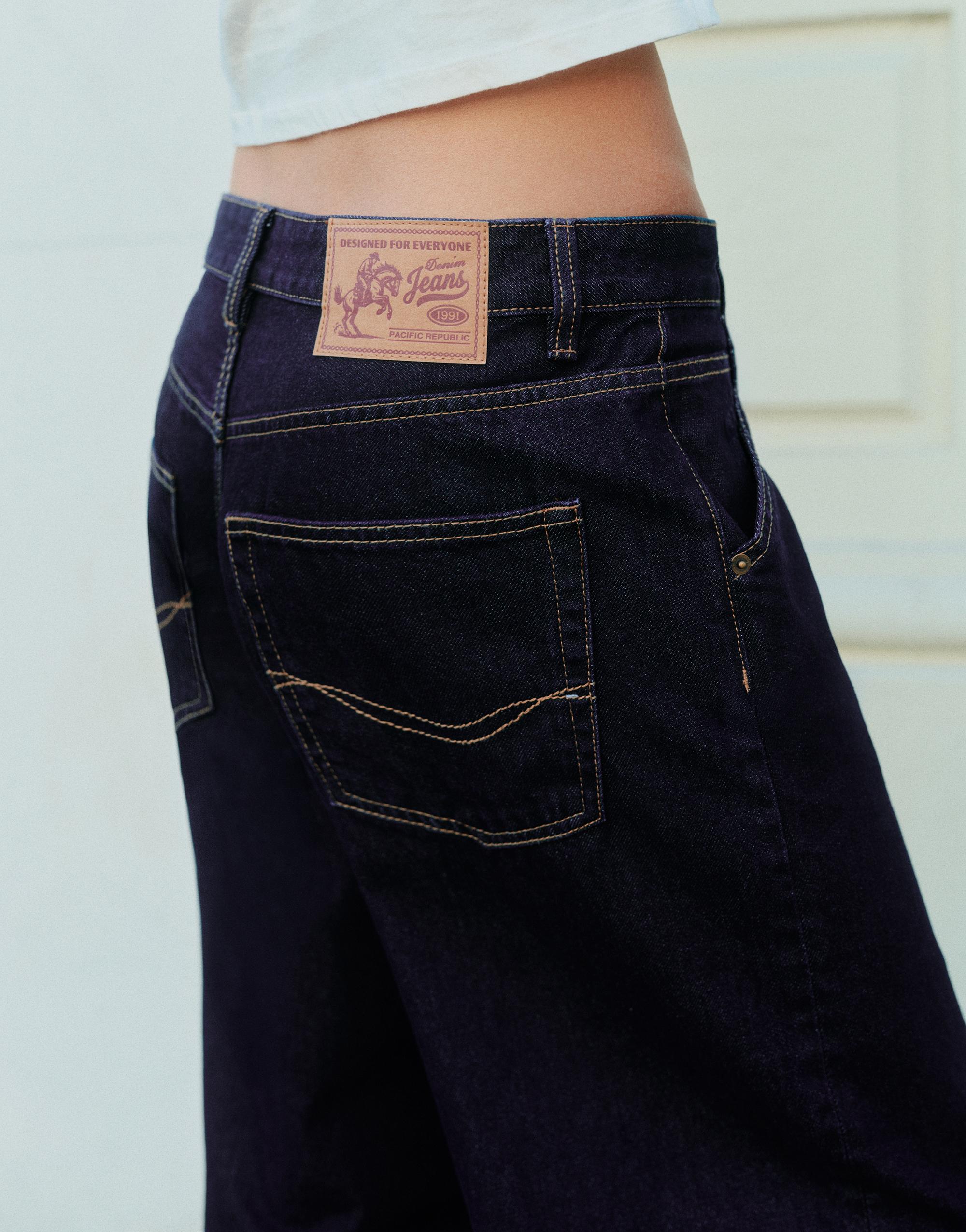Turn-up hem jeans — Dark navy