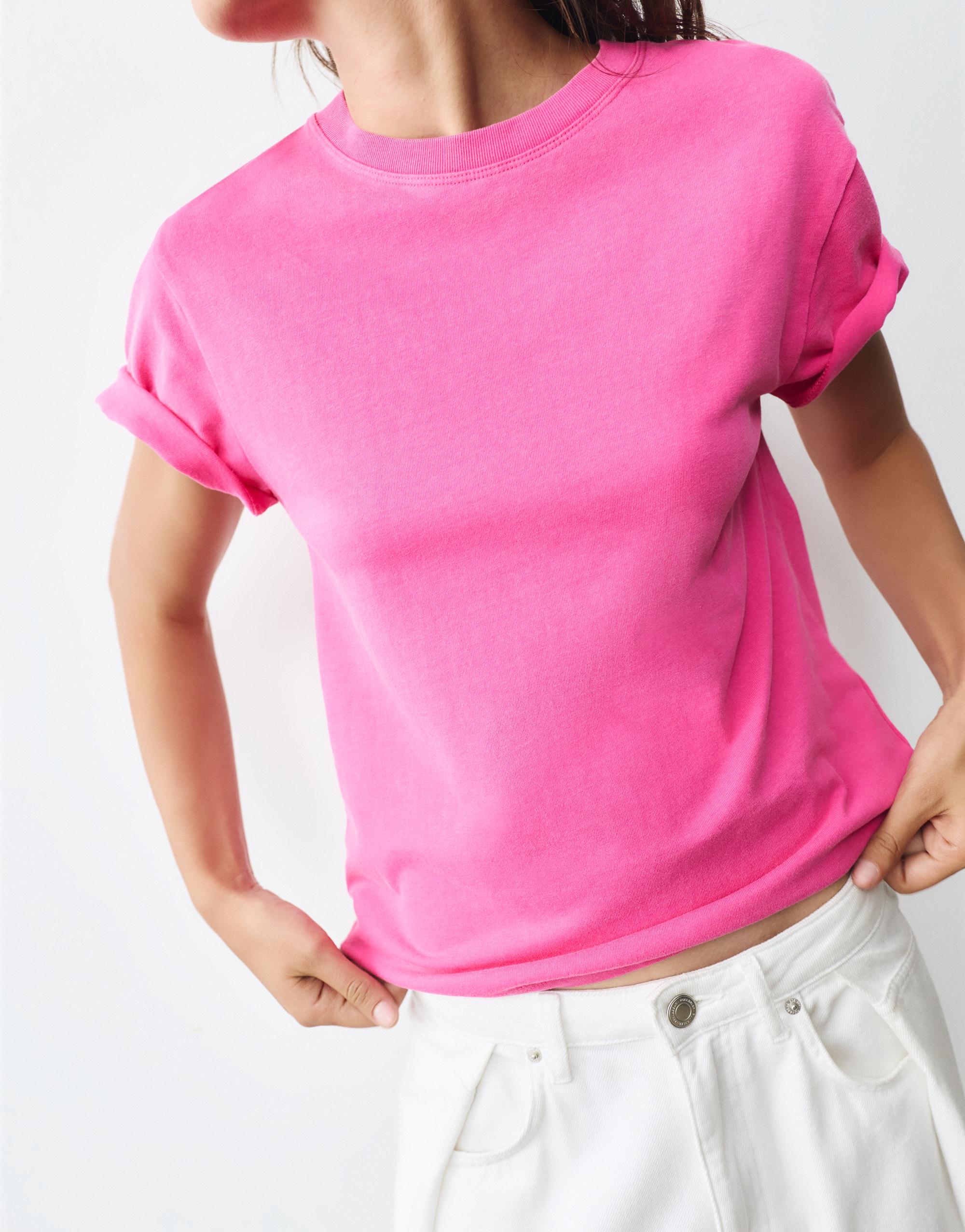 Short sleeve T-shirt 100% cotton — Fuchsia