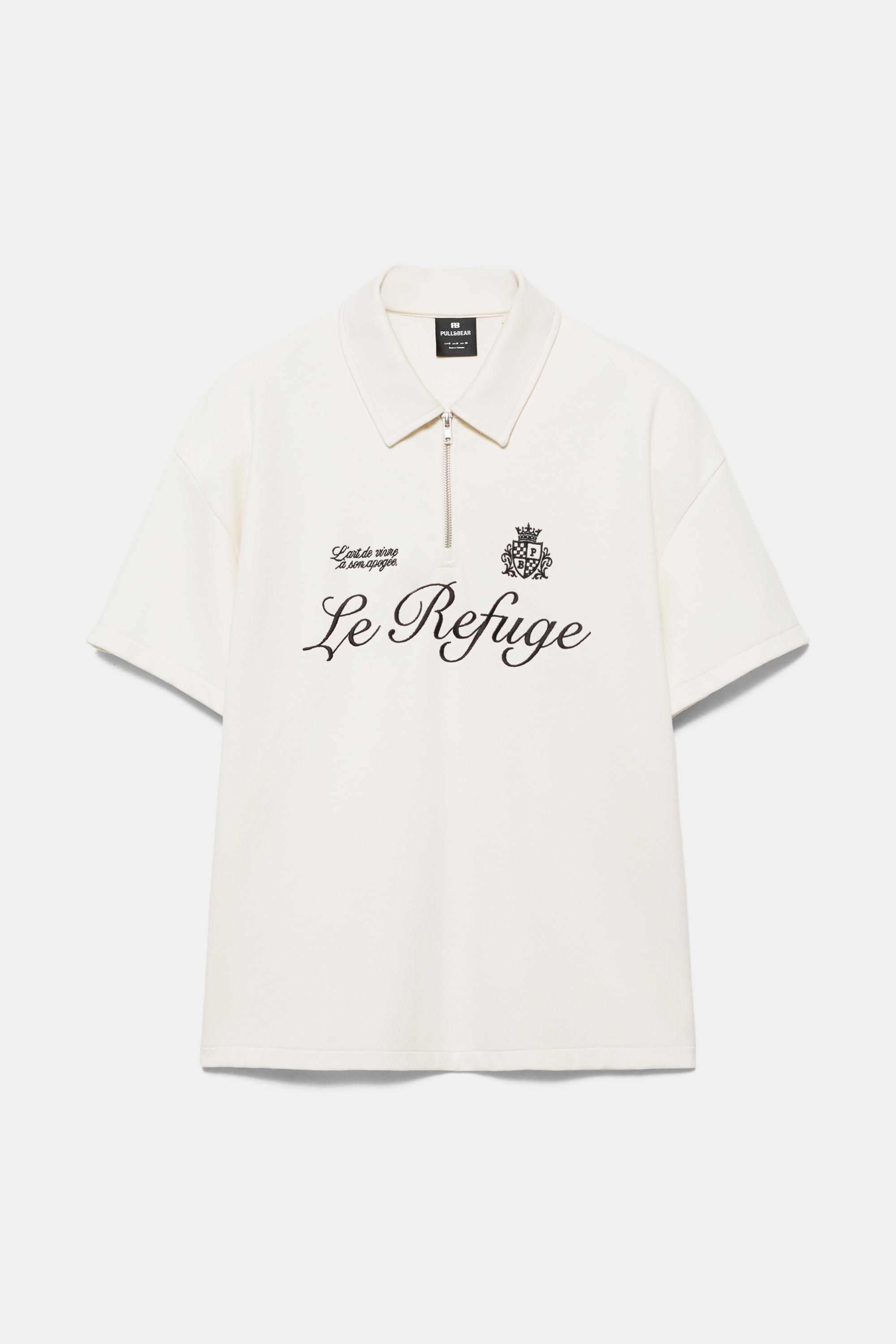 Grafik detaylı interlok fermuarlı polo - Görsel 2