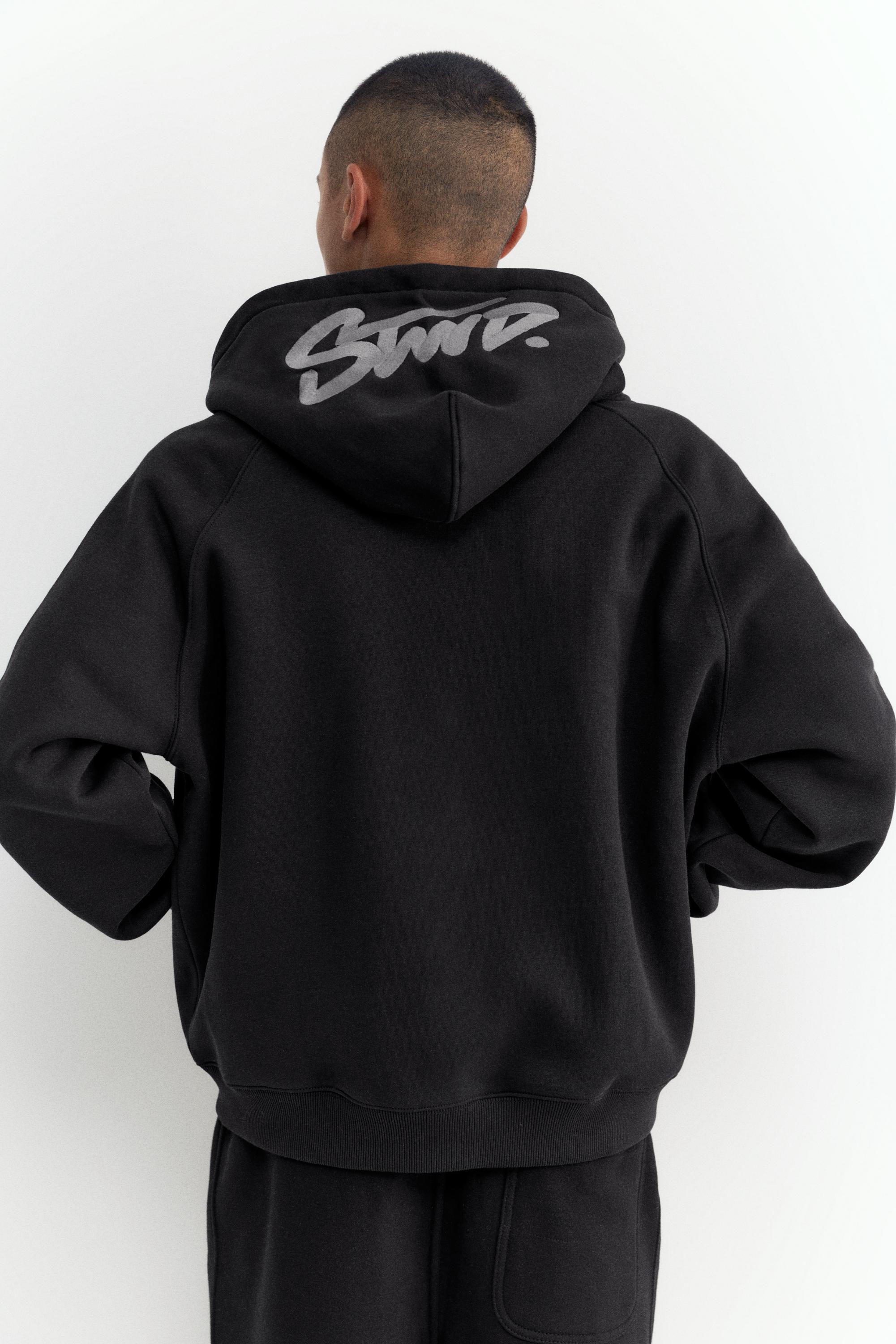 STWD zip-up hoodie — Black
