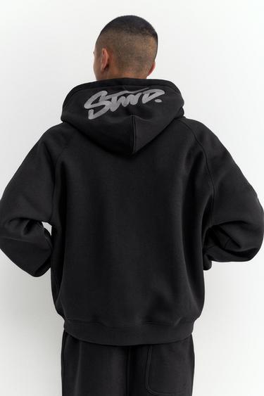 STWD zip-up hoodie — Black 3