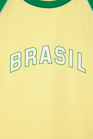 Slim fit Brazil graphic T-shirt — Yellow 5