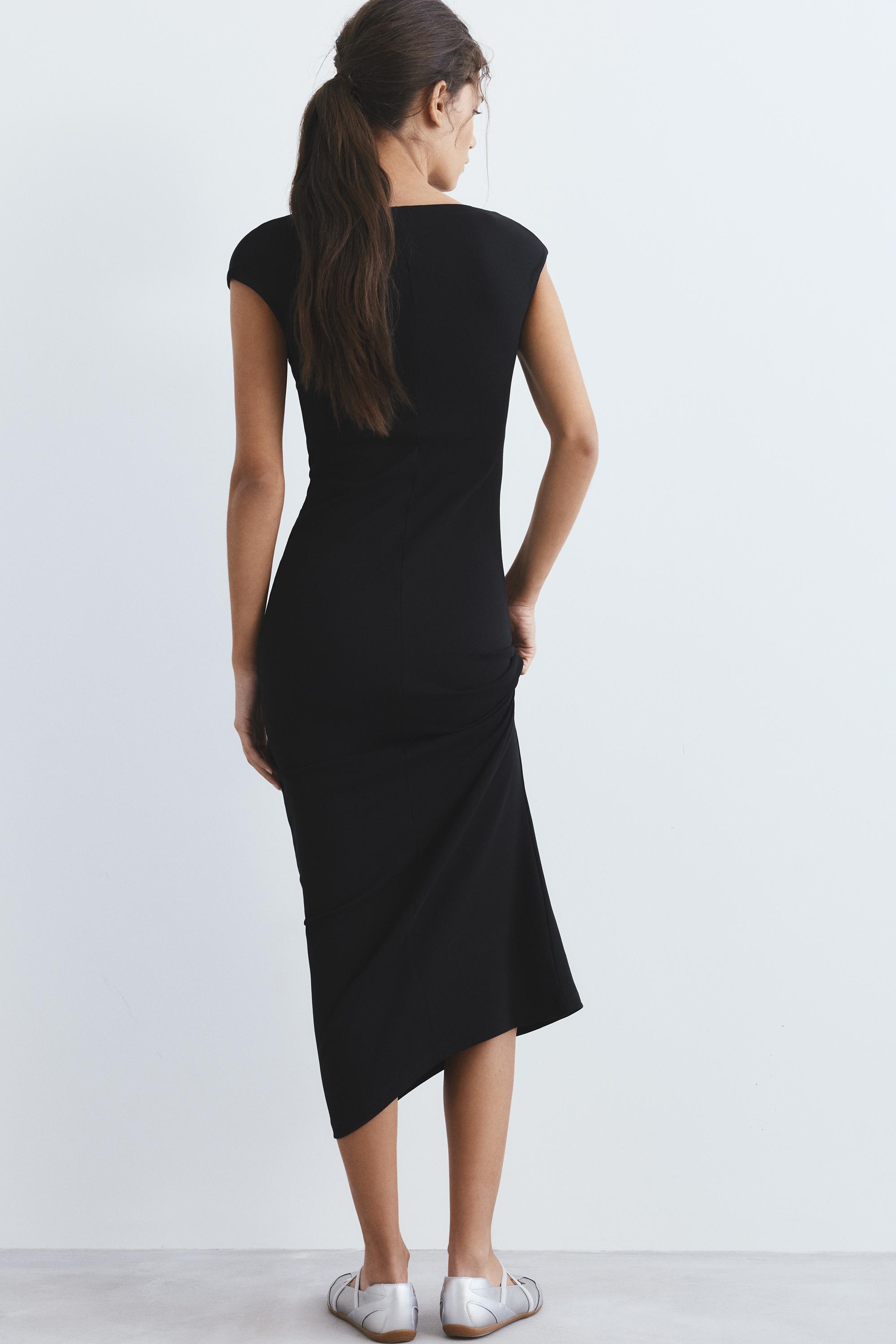 Short sleeve midi dress — Black