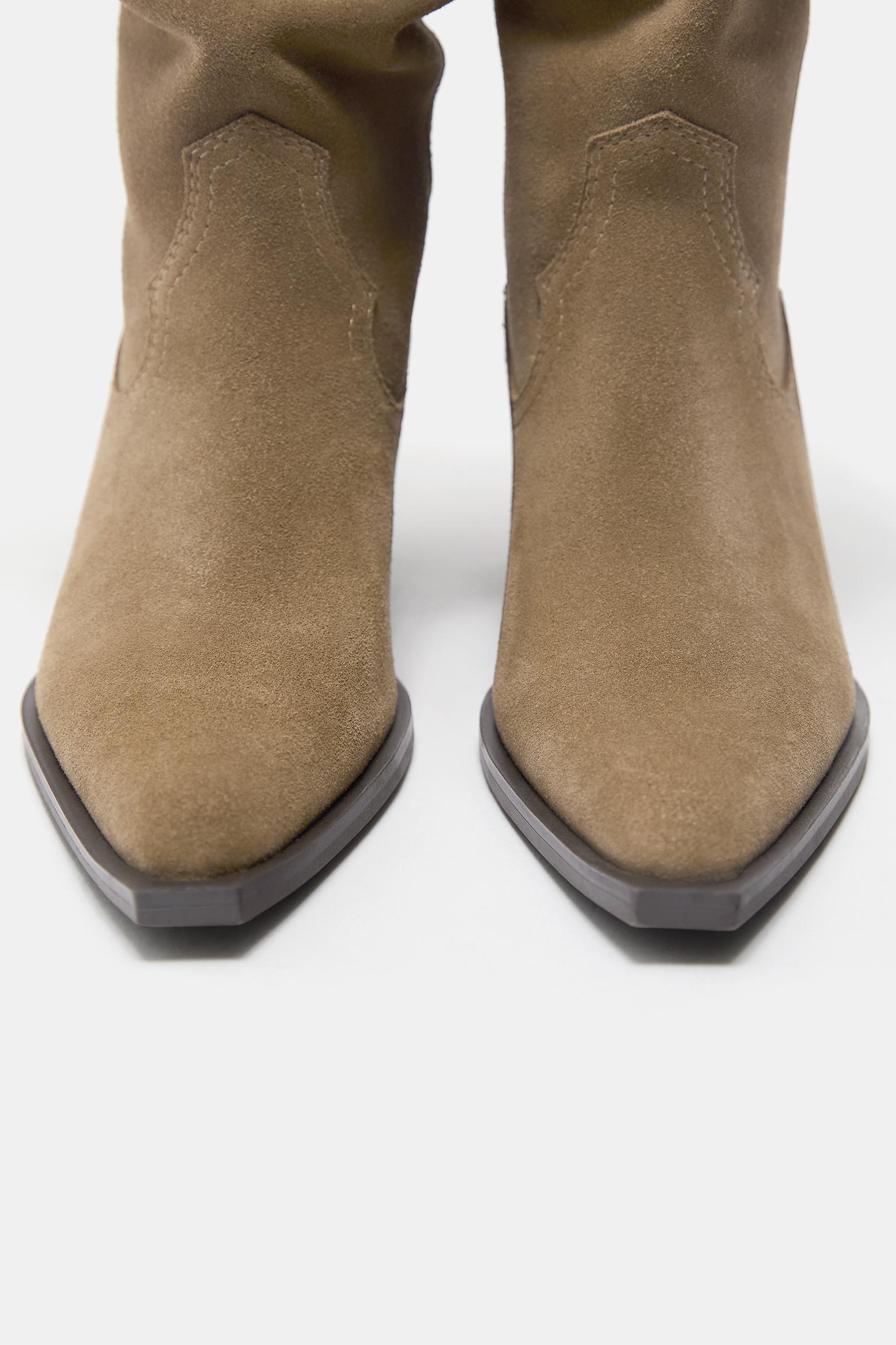 cowboy leather boots — Sand