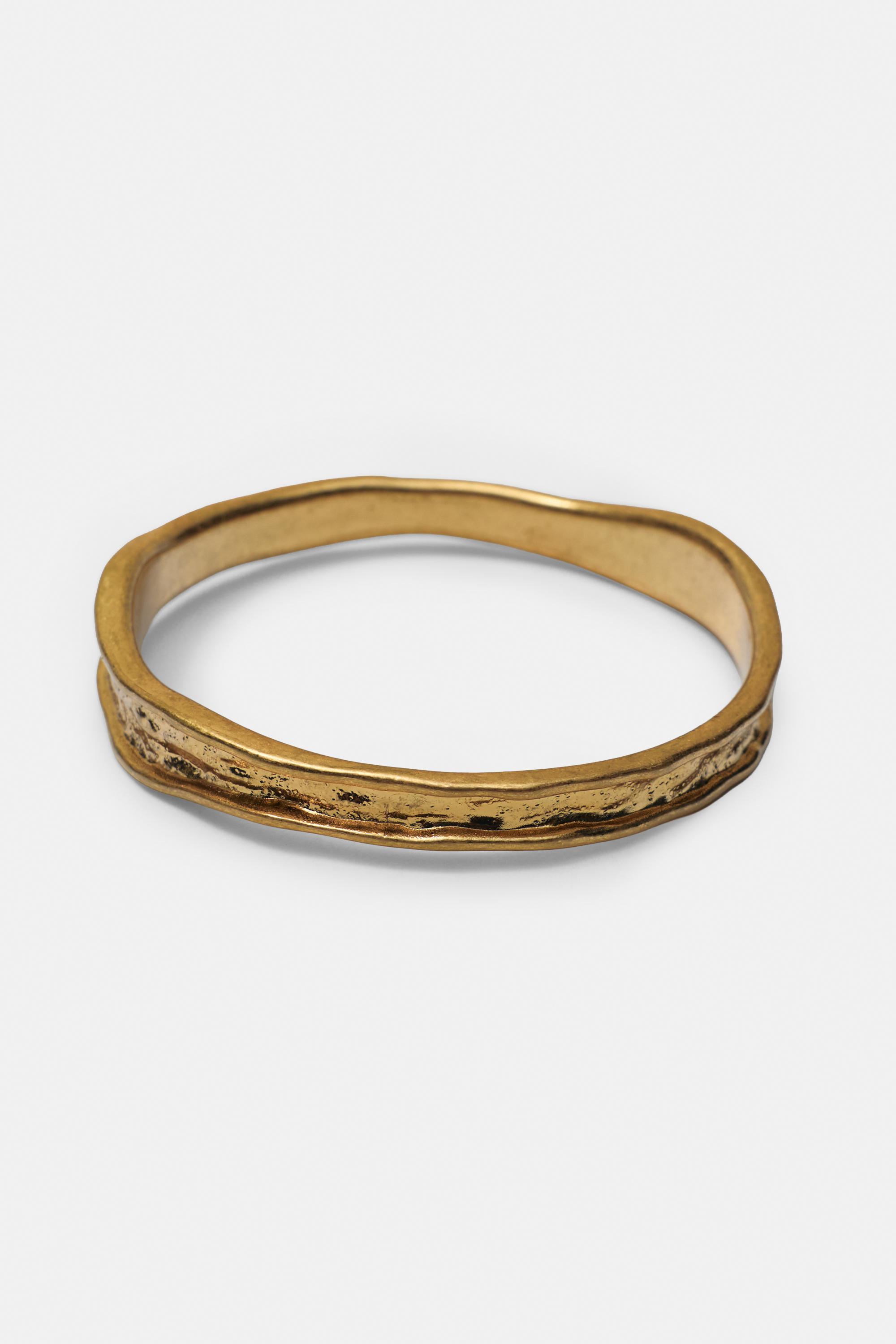 Pack of 2 textured bracelets — Gold