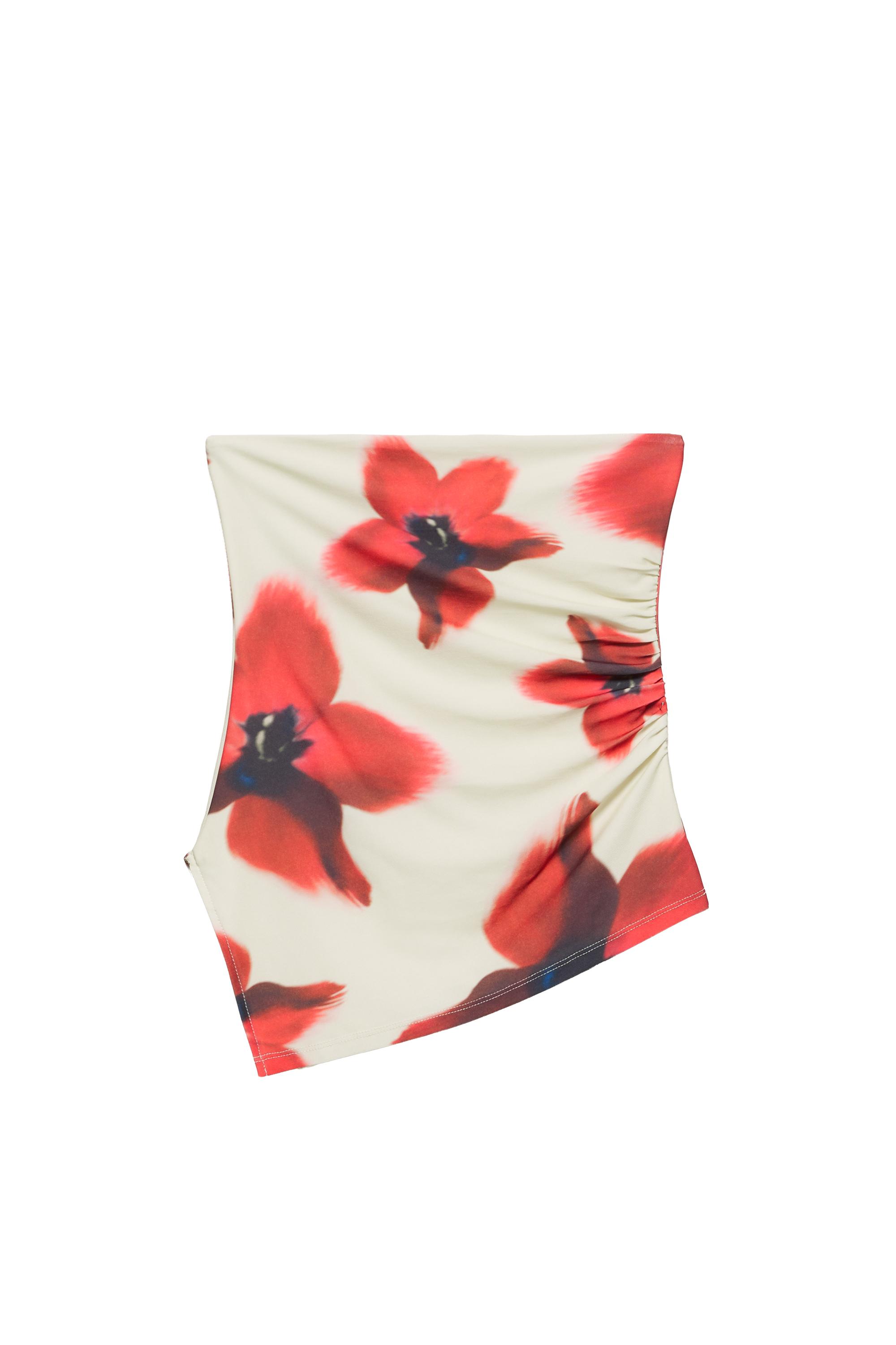 Pull&Bear Çiçekli bandeau top görsel 4