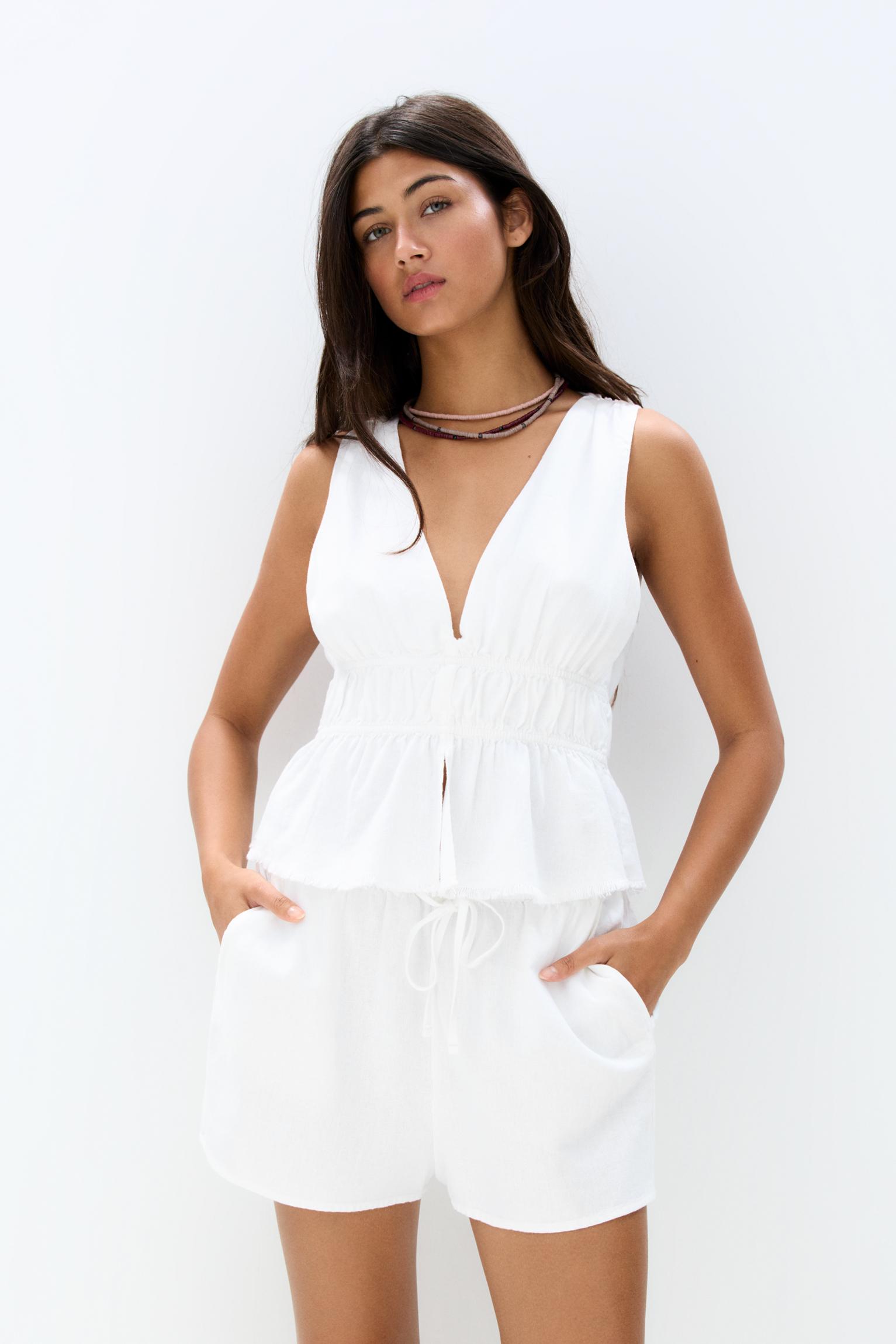 Rustikales Top Mit Leinen