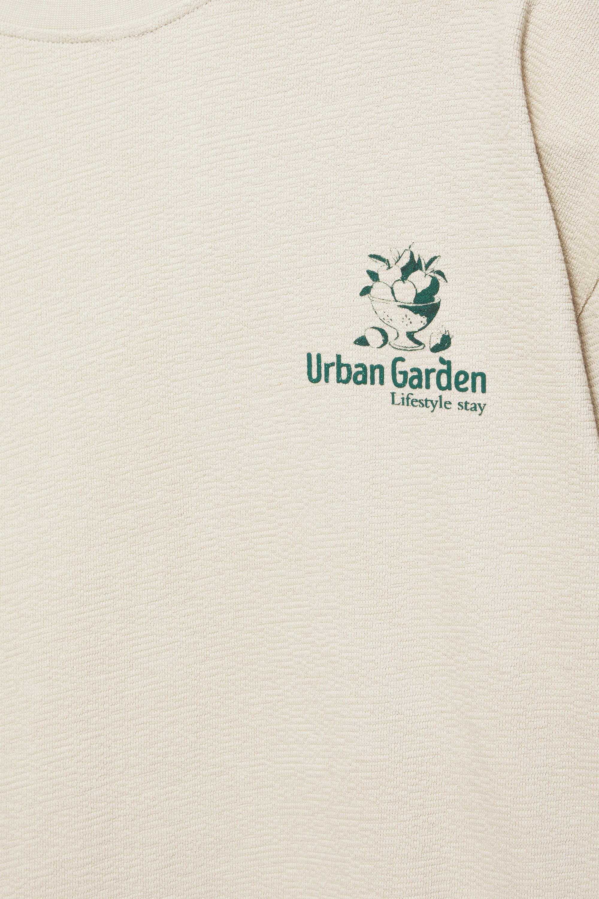 Grafik baskılı dokulu t-shirt - Görsel 4