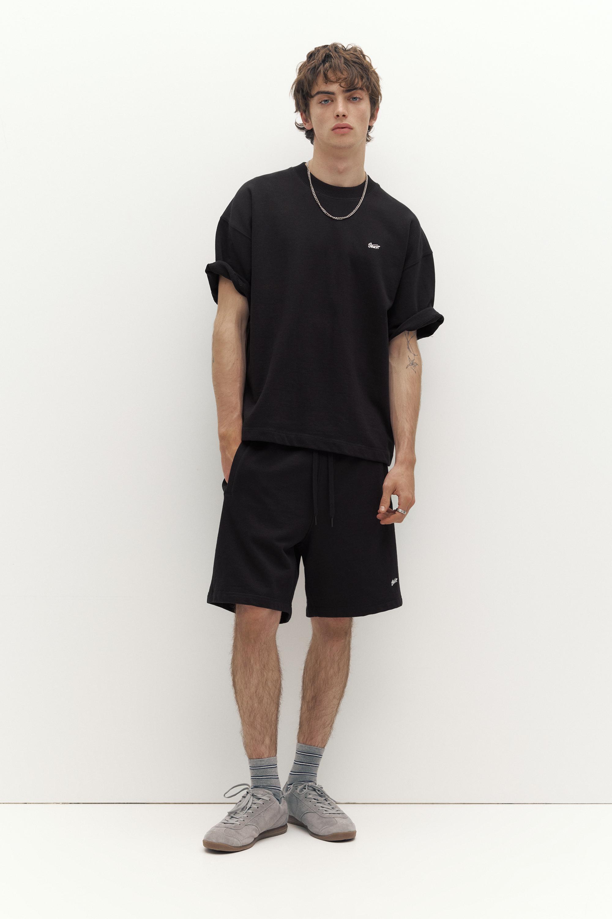 Logolu jogger bermuda şort - Görsel 53