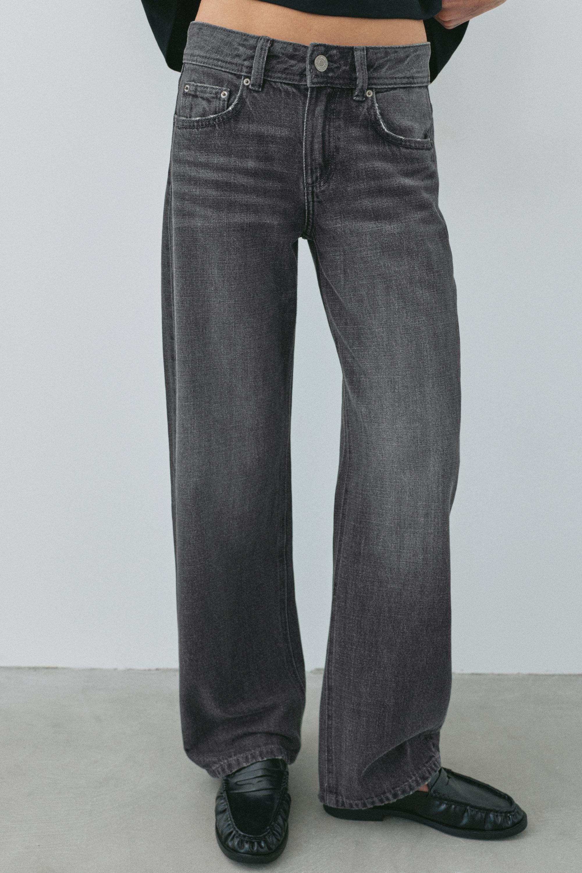 Low-rise straight-leg jeans — Grey