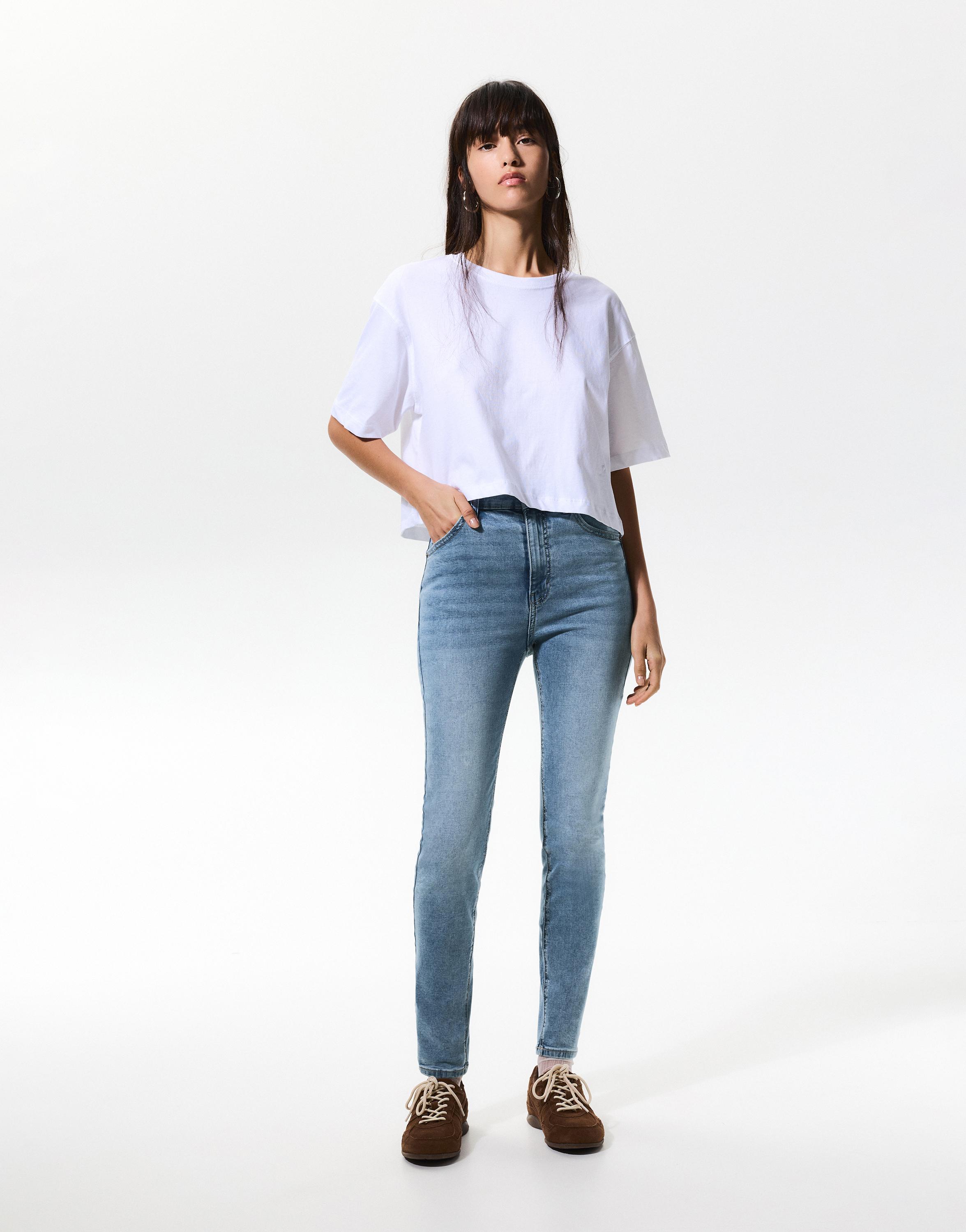 High-waist skinny jeans — Pale blue
