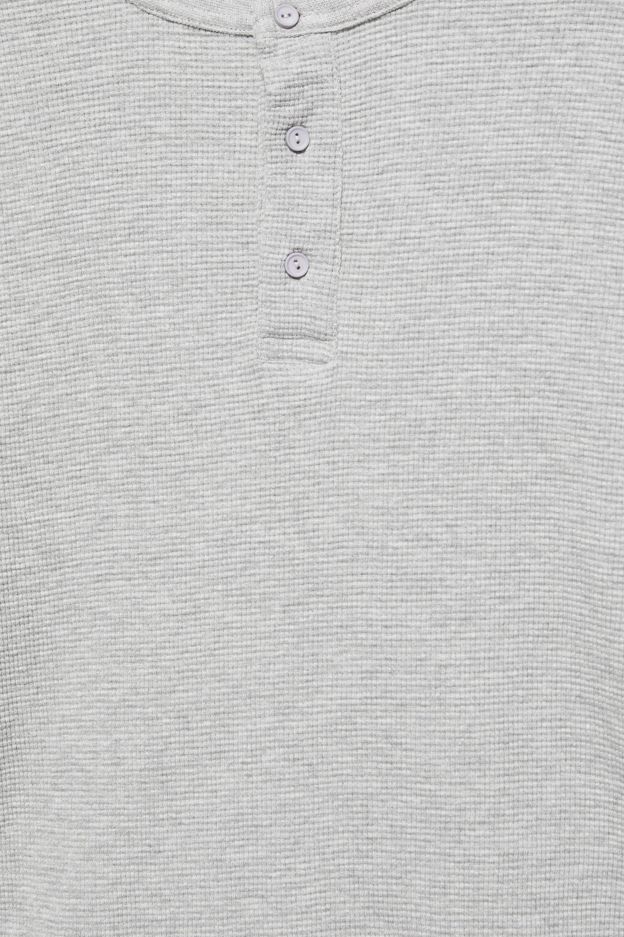 Waffle-knit long sleeve T-shirt — Pale marl