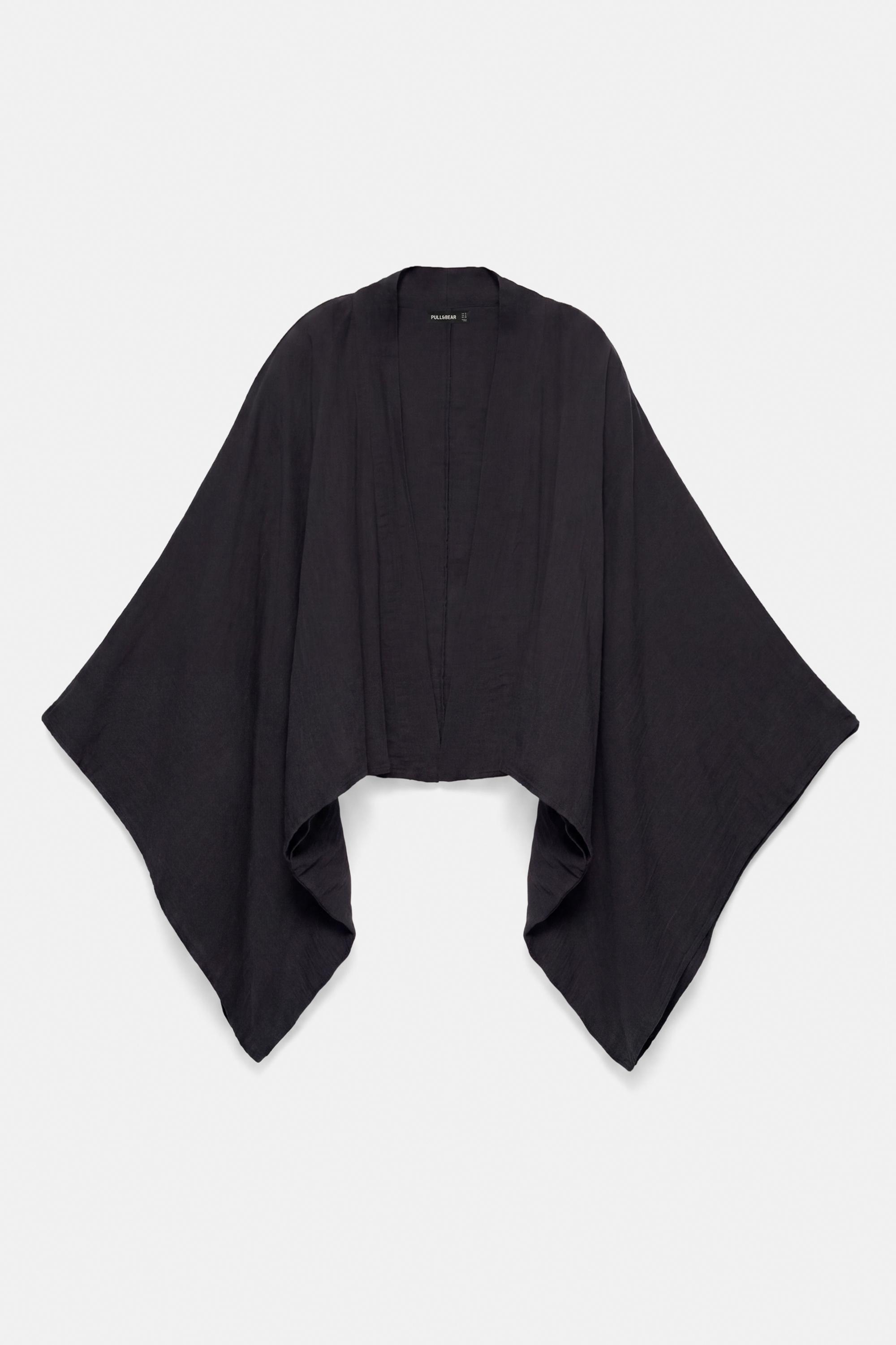 Short chiffon kimono — Black