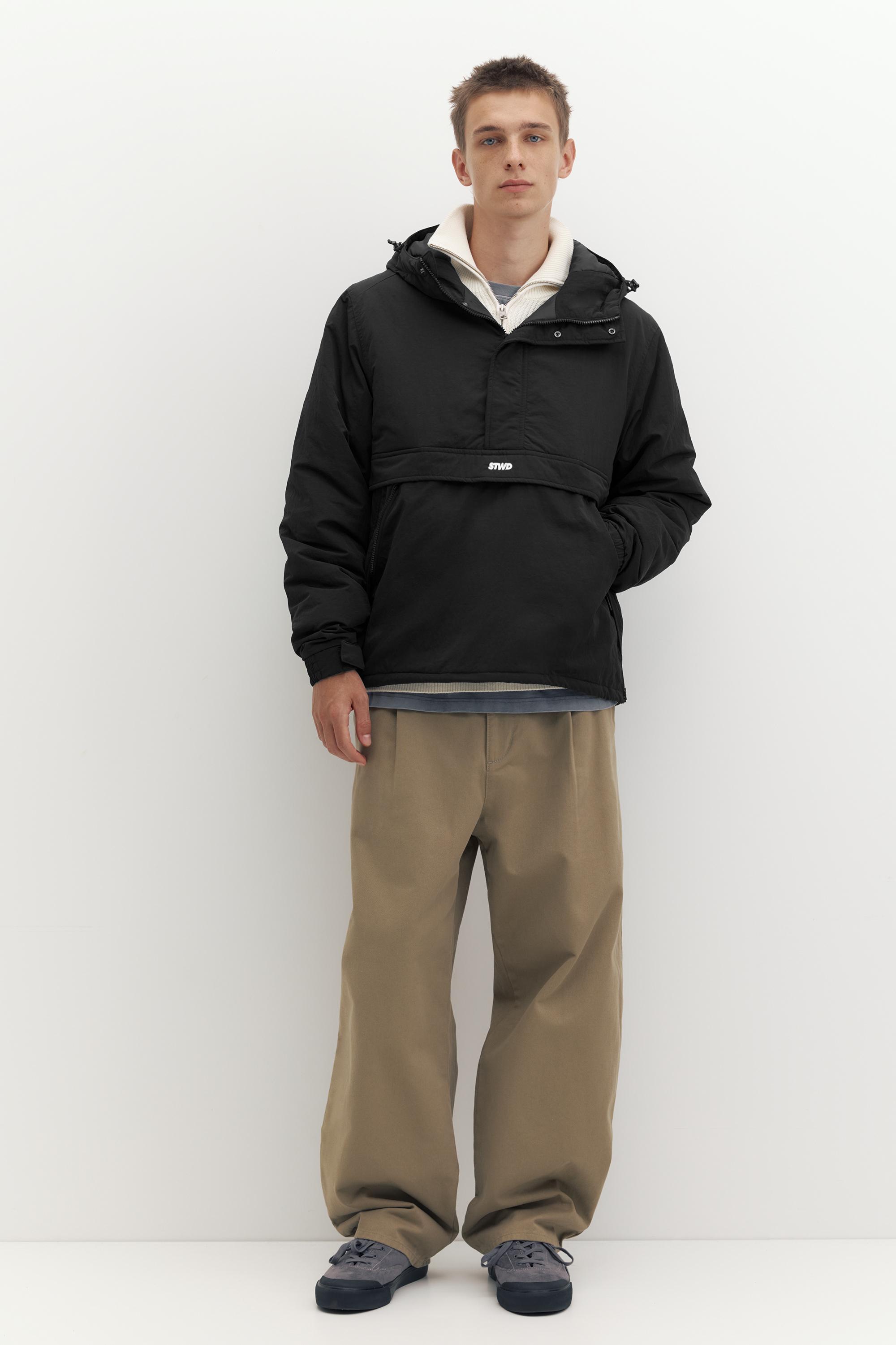 Hooded anorak jacket — Black