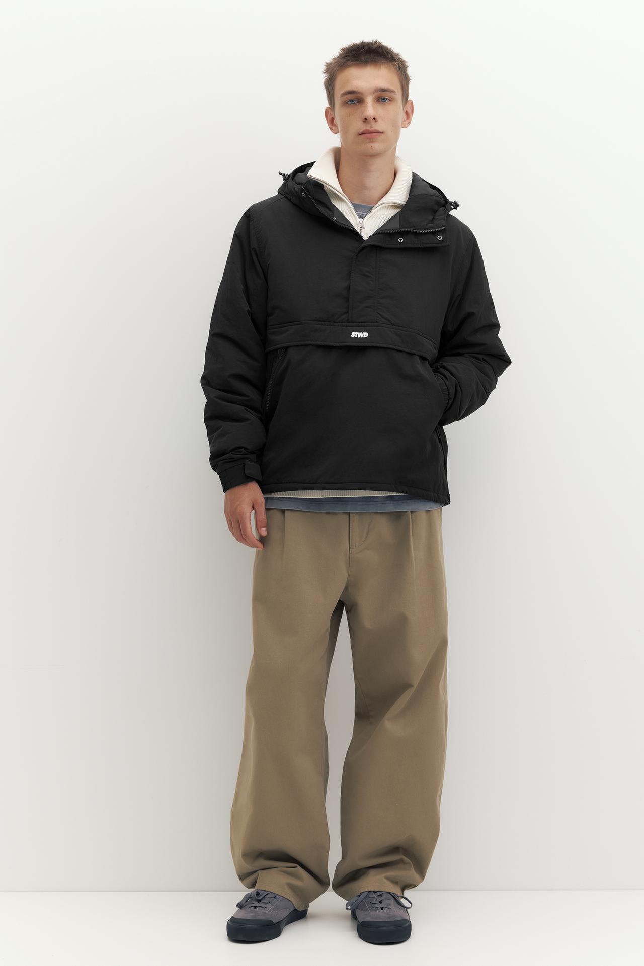 Hooded anorak jacket — Black