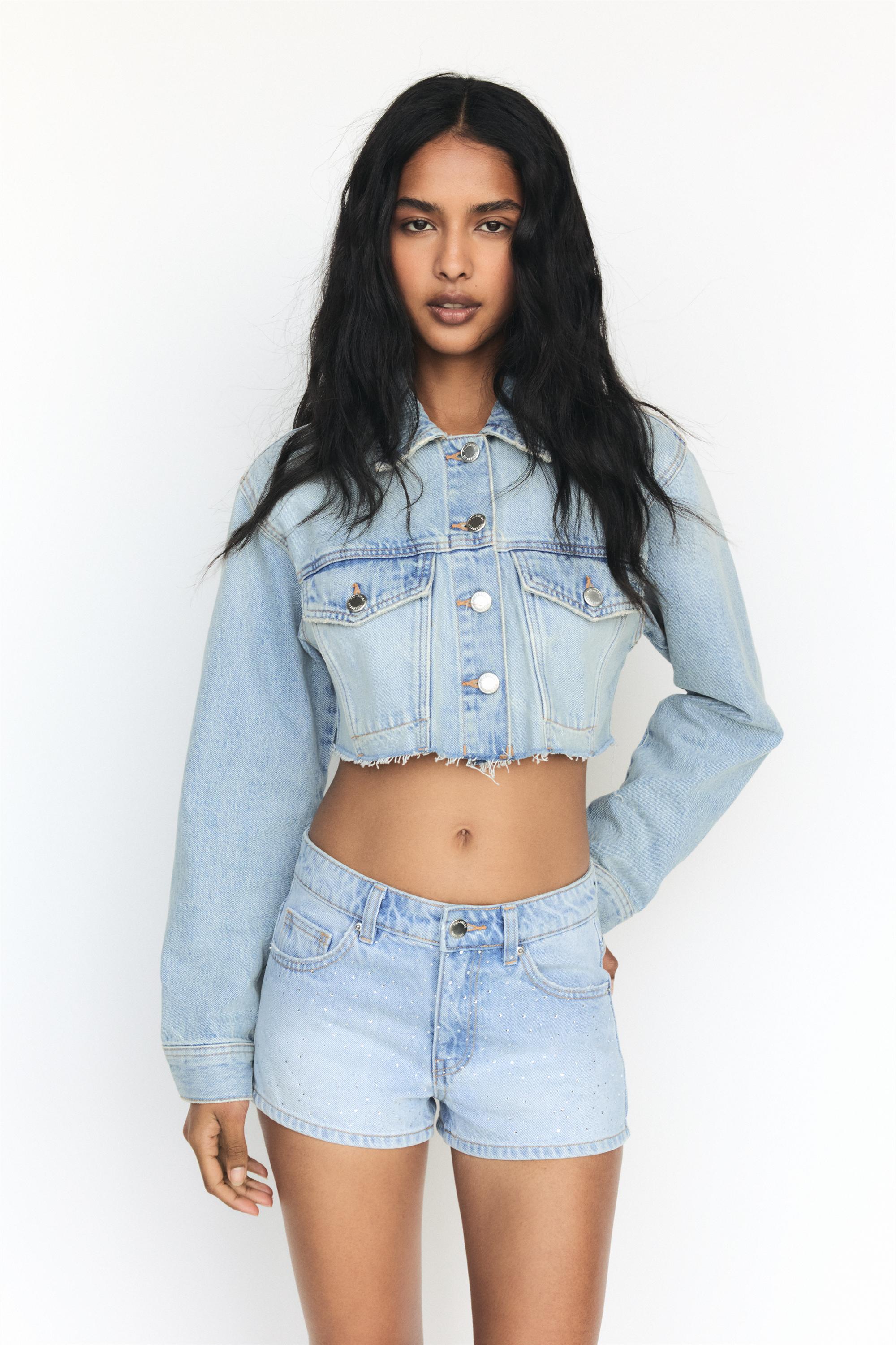 Jeans-Shorts Mit Glitzer