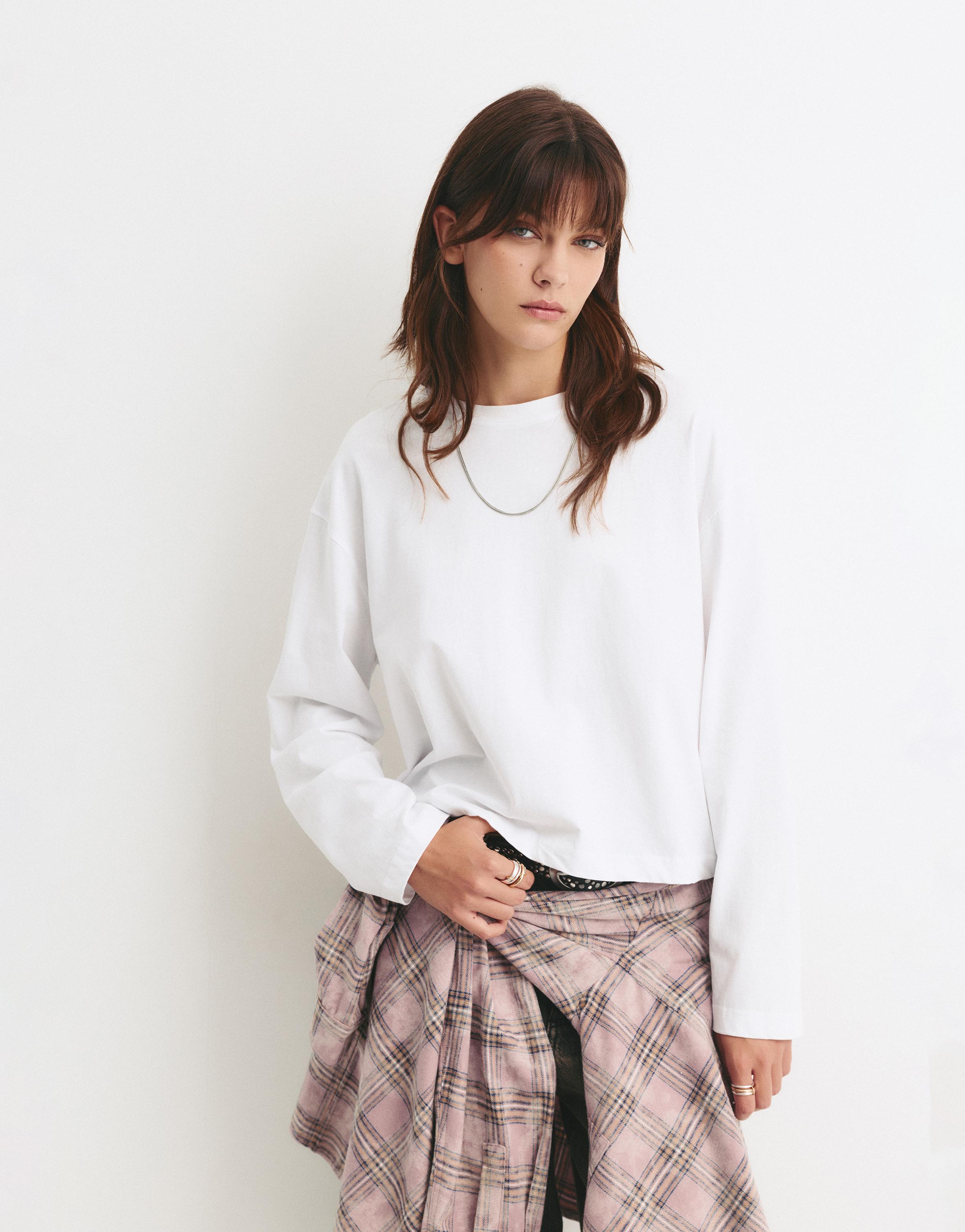 Uzun kollu boxy t-shirt - Görsel 31