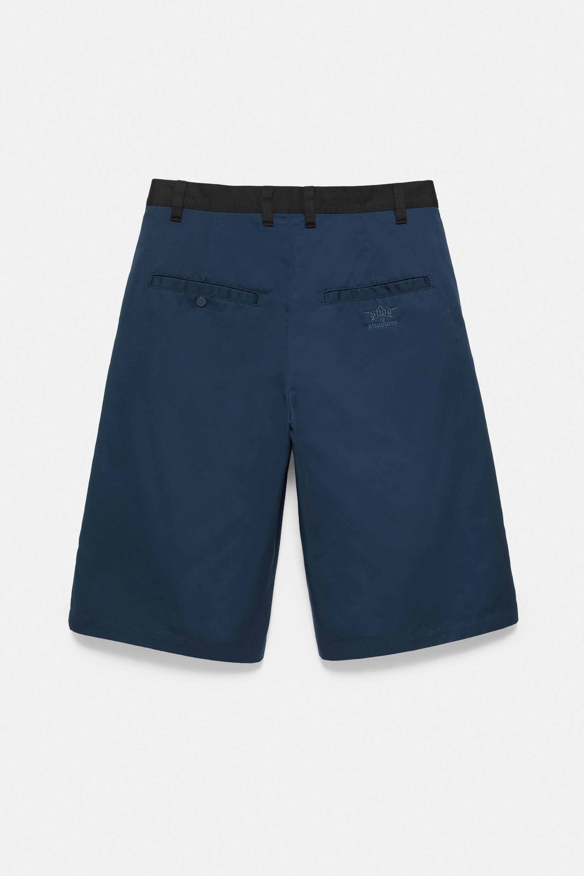 Pleasures x STWD panelled Bermuda shorts — Dark navy