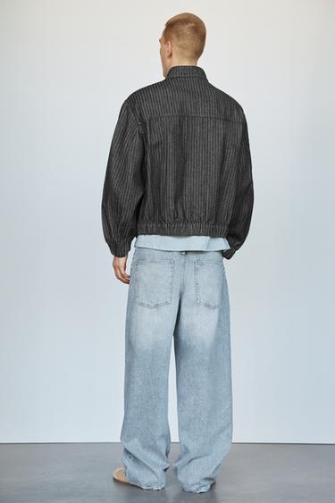 Striped denim jacket — Black 2