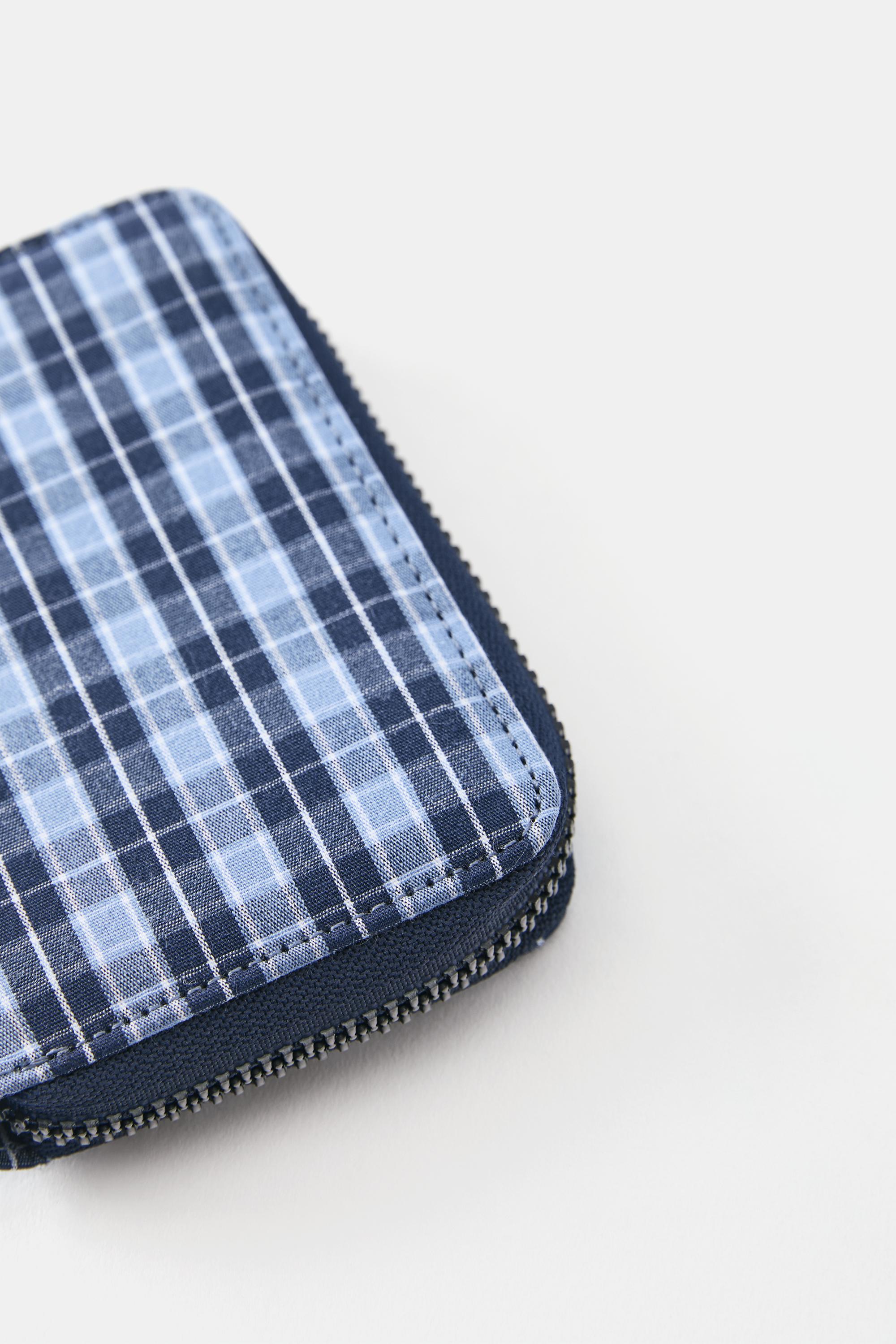 Check coin purse — Blue
