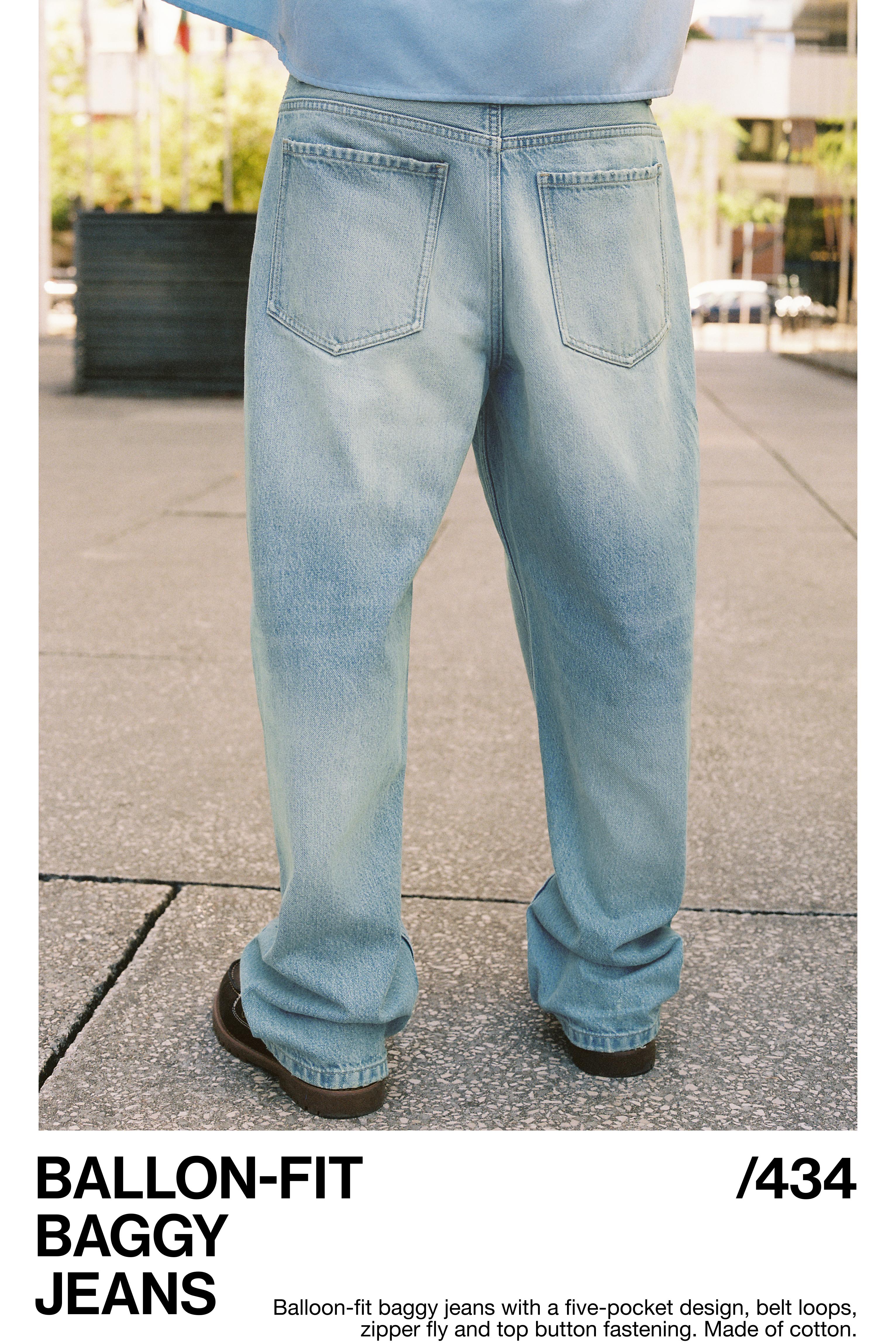 Balloon-fit baggy jeans — Pale indigo