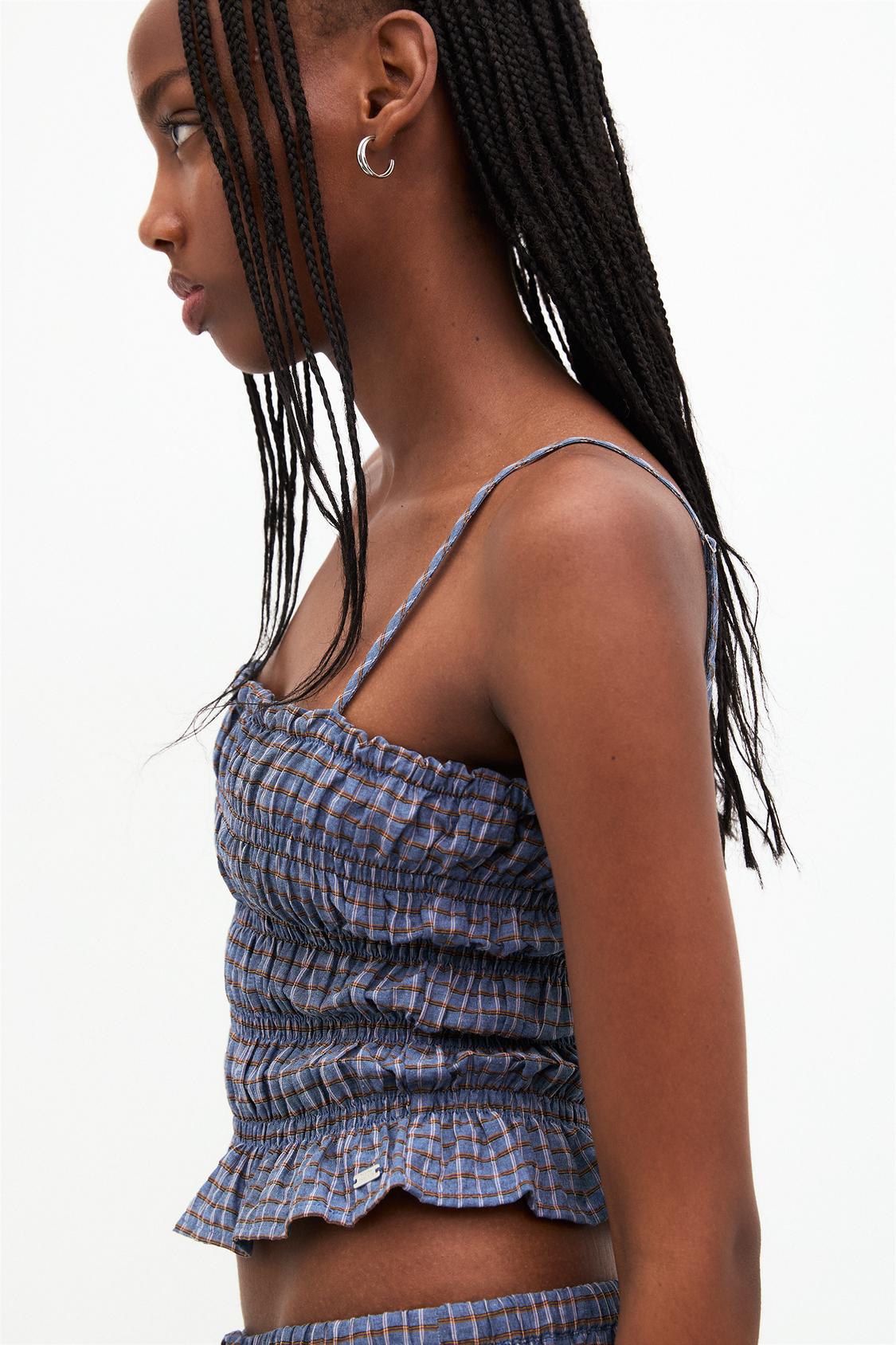Checked top with gathering - PULL&BEAR