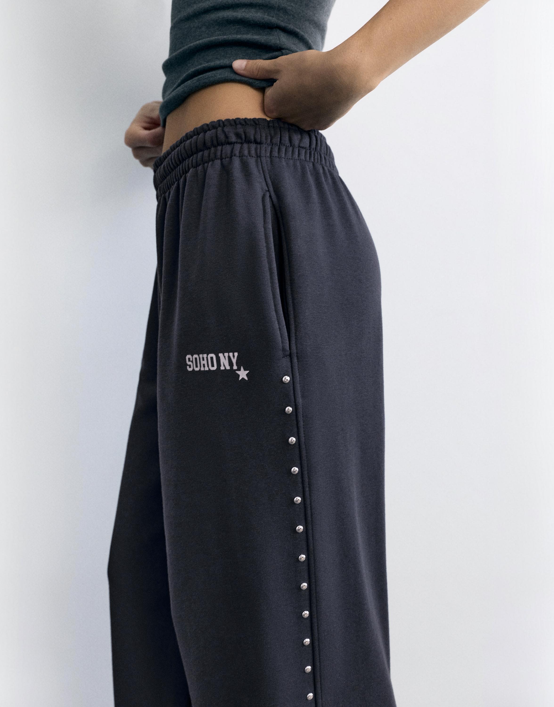 Studded joggers — Dark grey
