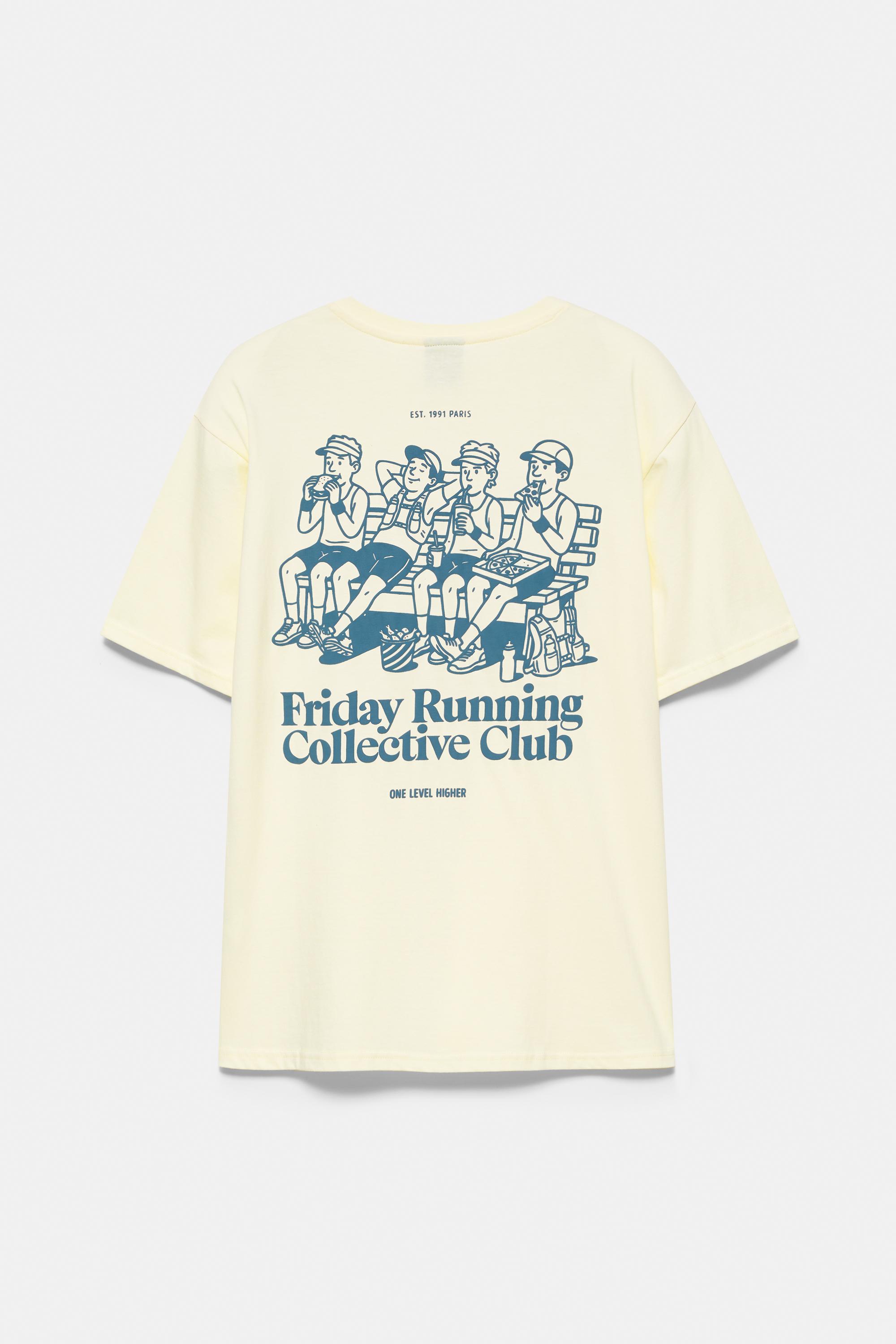 Friday Running Club graphic T-shirt — Yellow