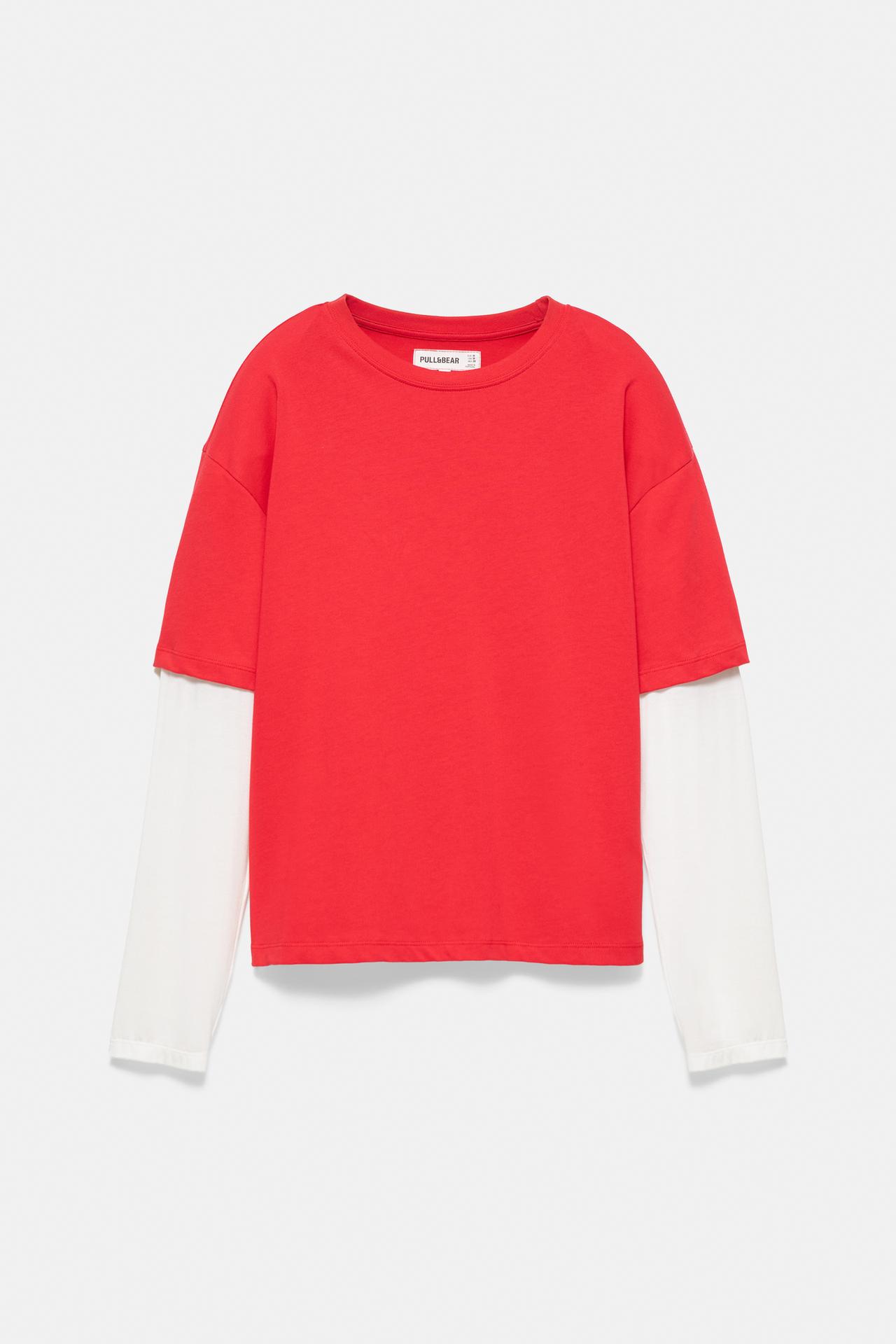 Red double-sleeve T-shirt — Red