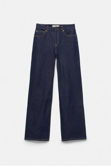 High-waist wide straight-leg jeans — Navy 6
