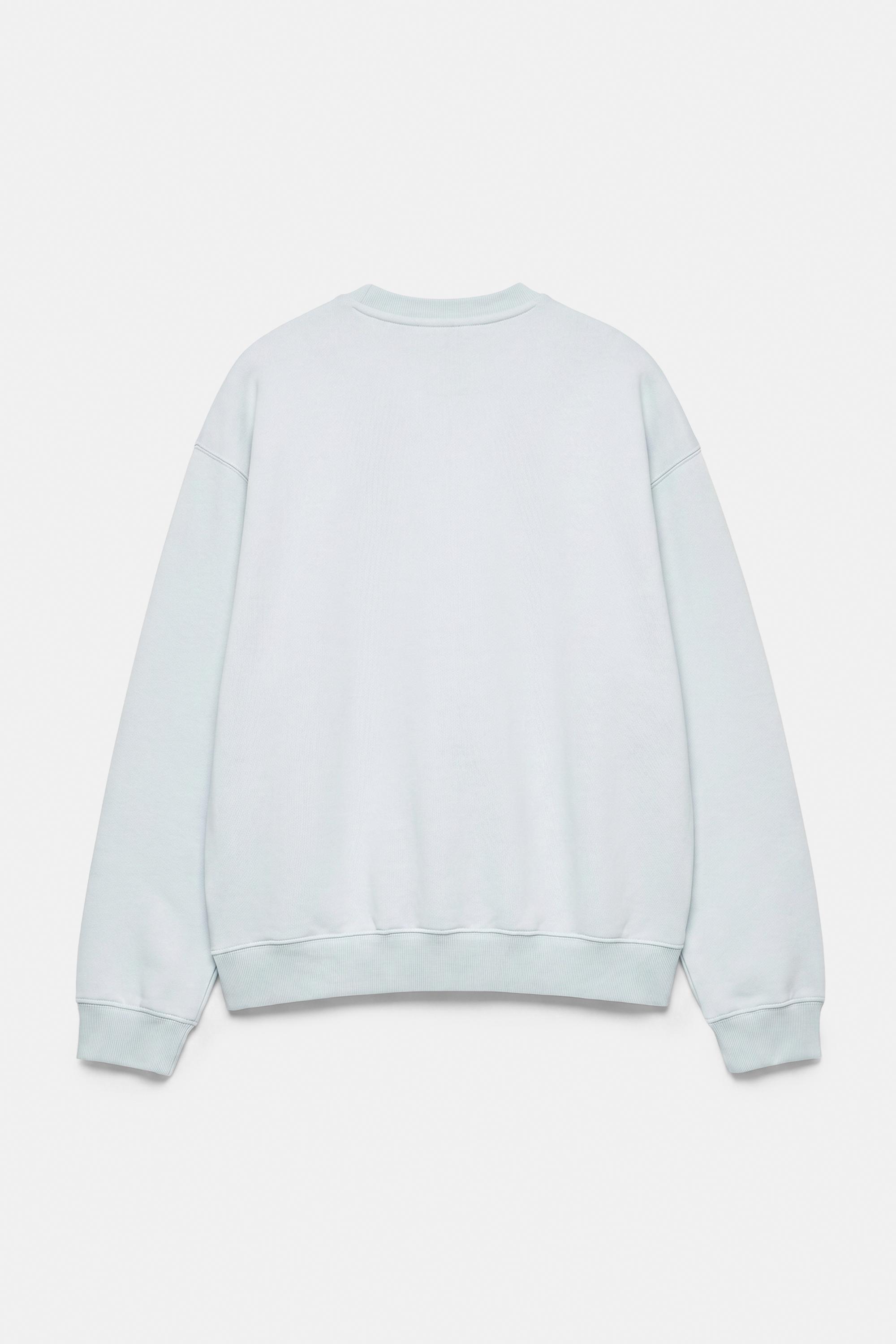 Relaxed fit round neck sweatshirt — Sky blue