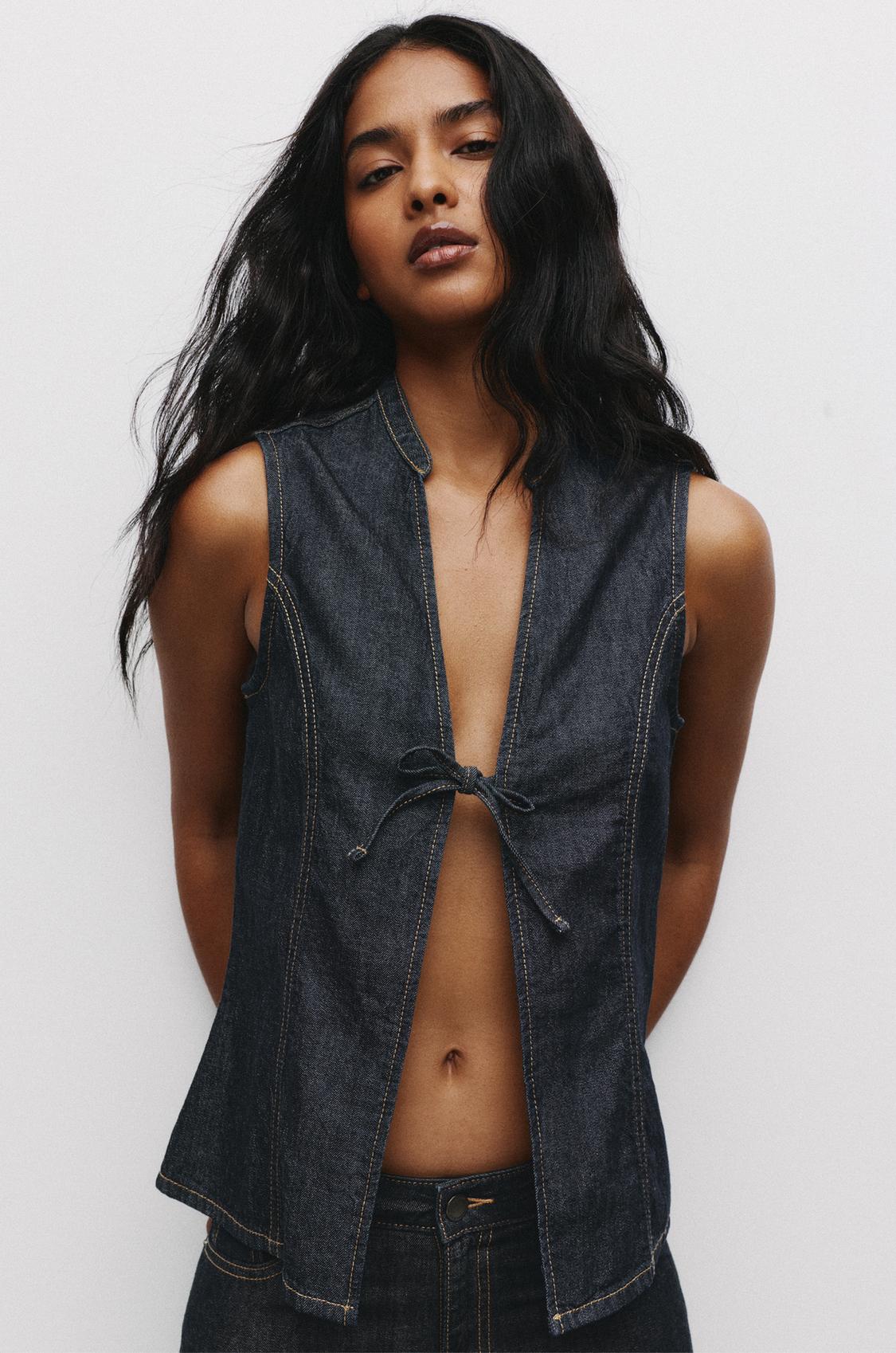 Jeans Chaleco Vaquero Pull And Bear El Conjunto De Punto De