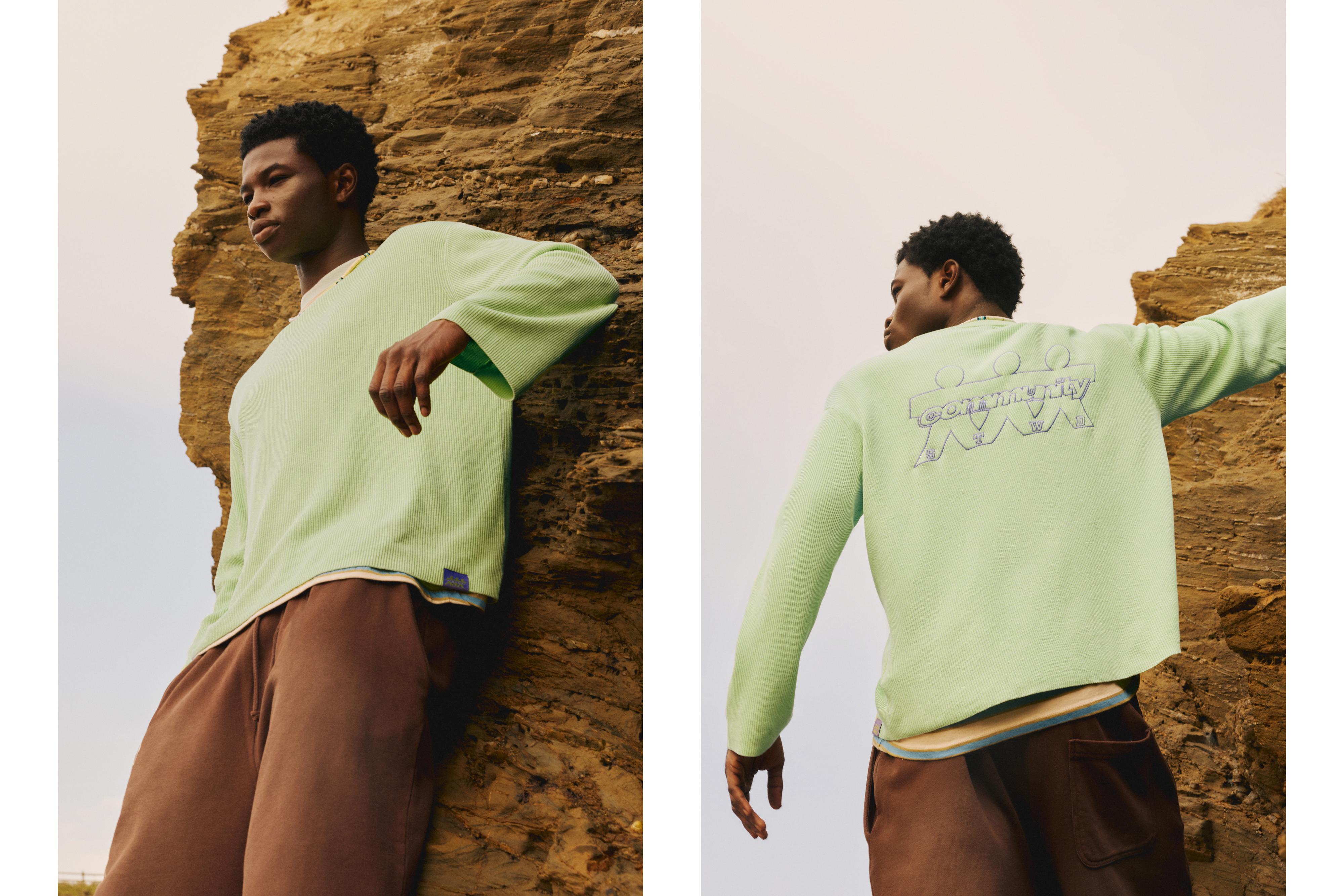 STWD round neck jumper — Faded green