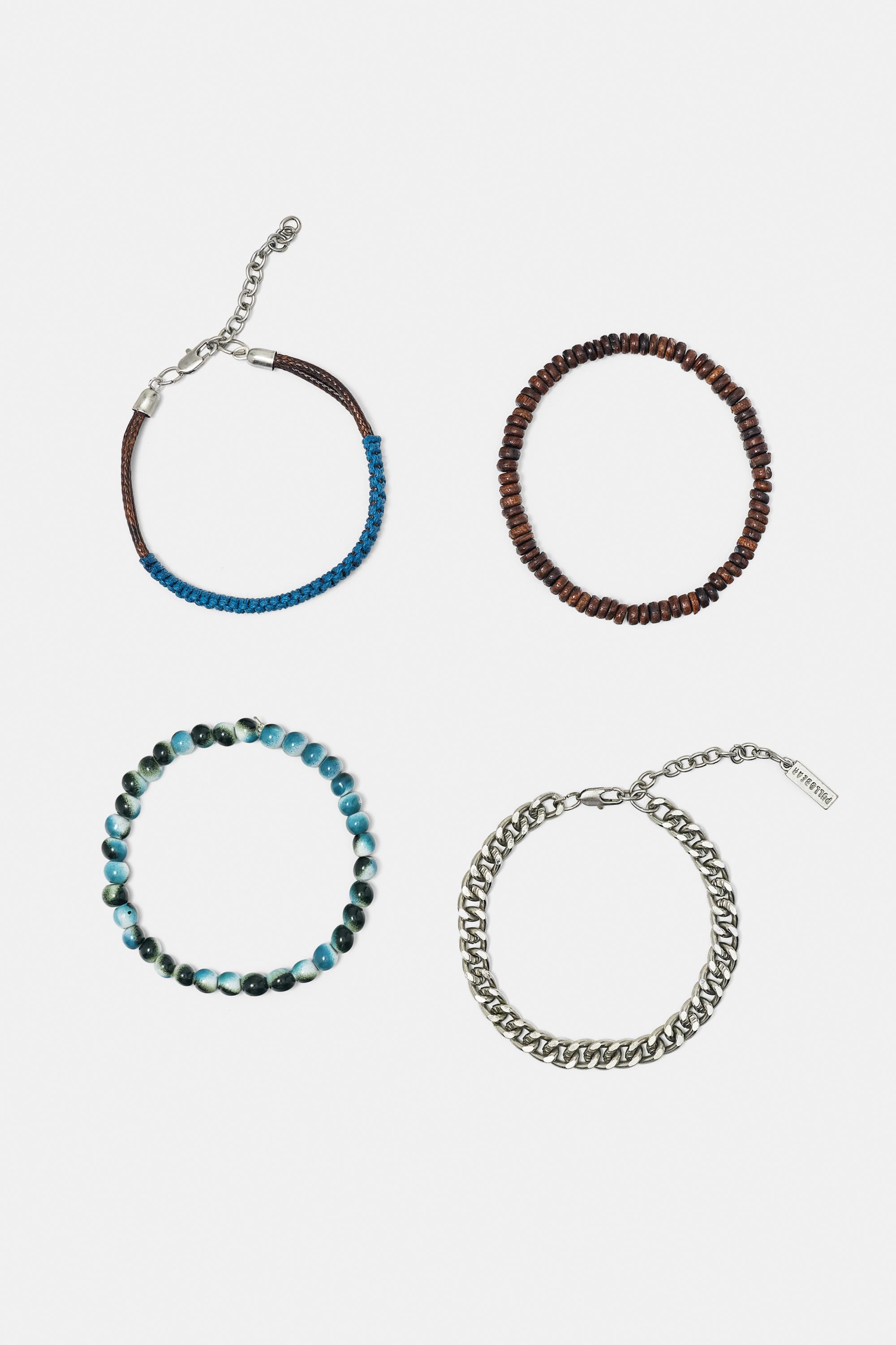 4-pack of bead and chain bracelets — Others