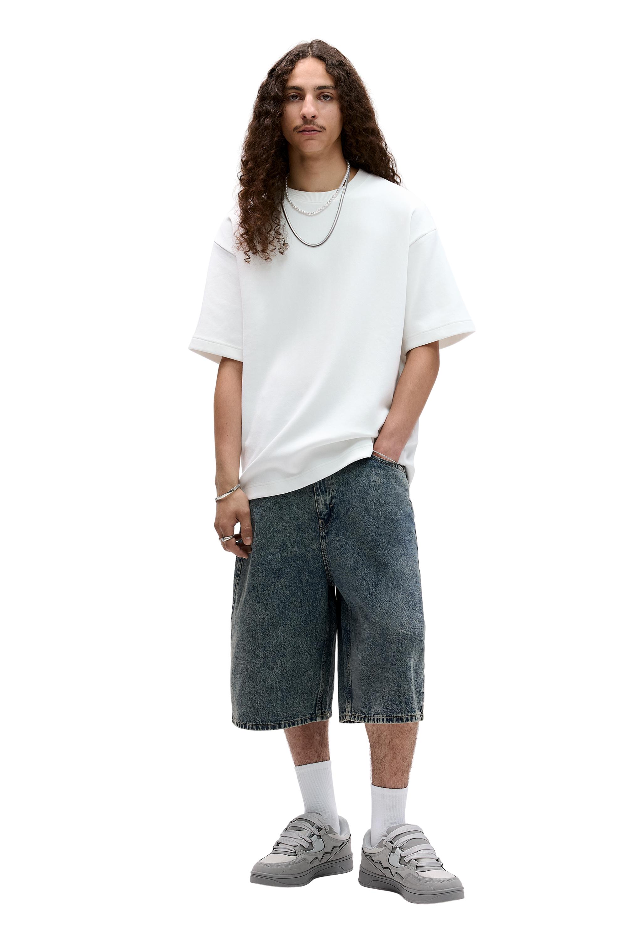 Basic short sleeve sweatshirt — Off white
