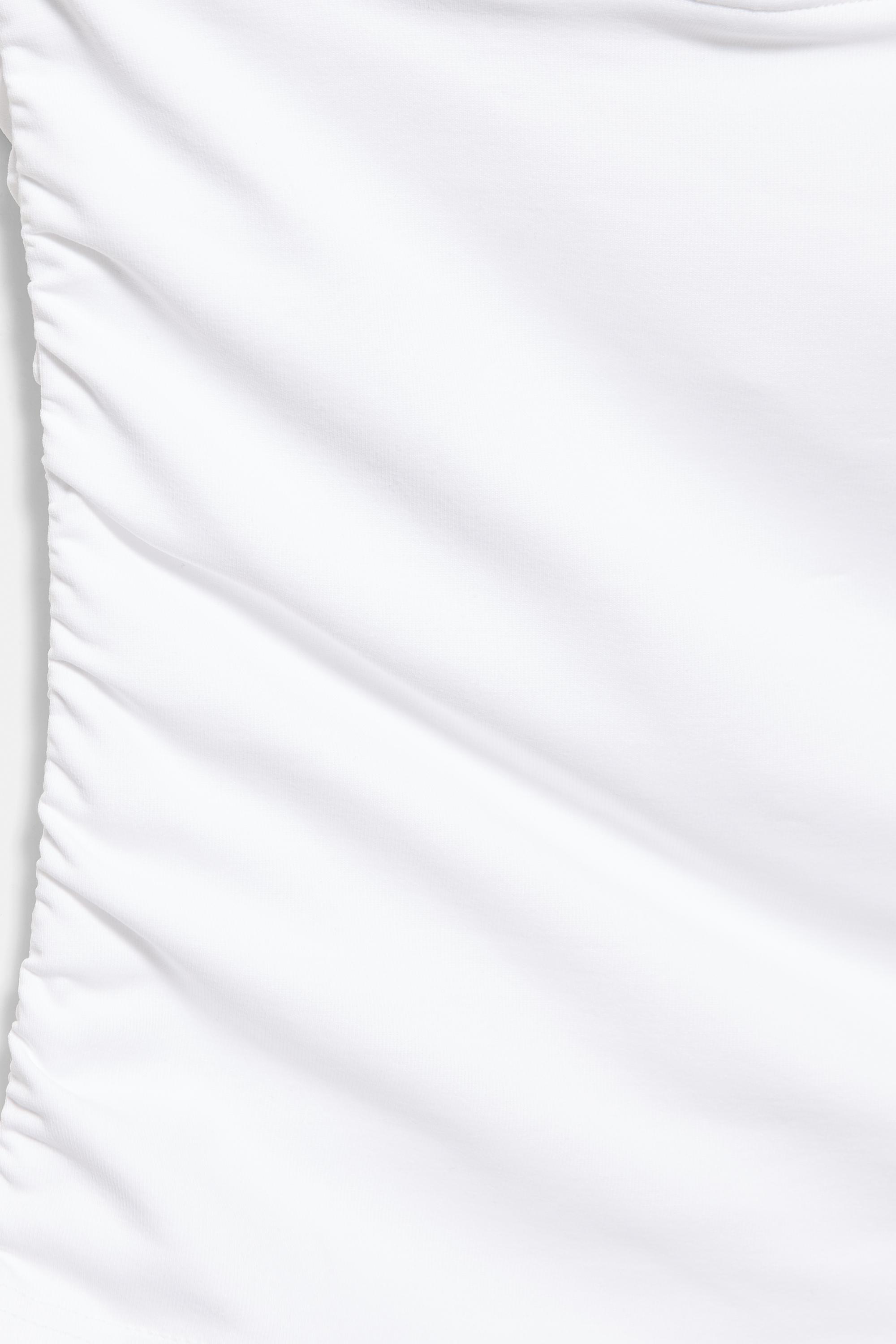Halter neck top with gathering — White