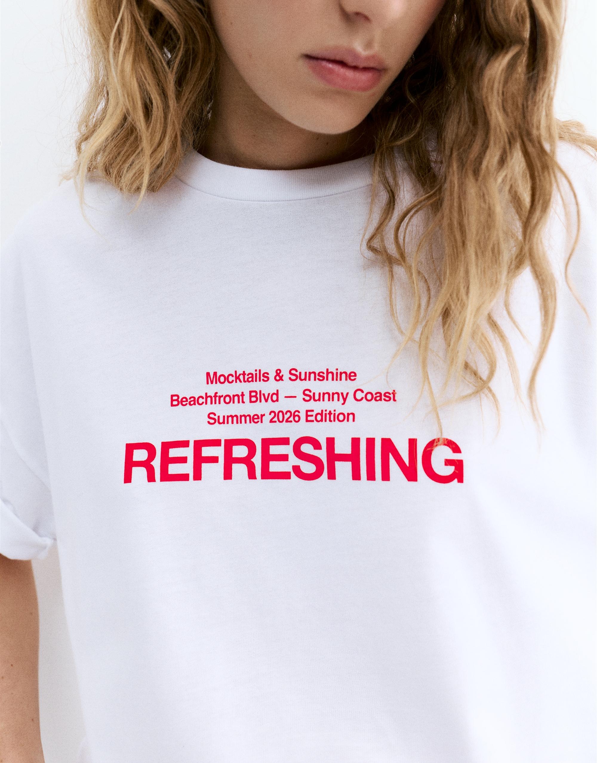 Beach bar graphic T-shirt — White