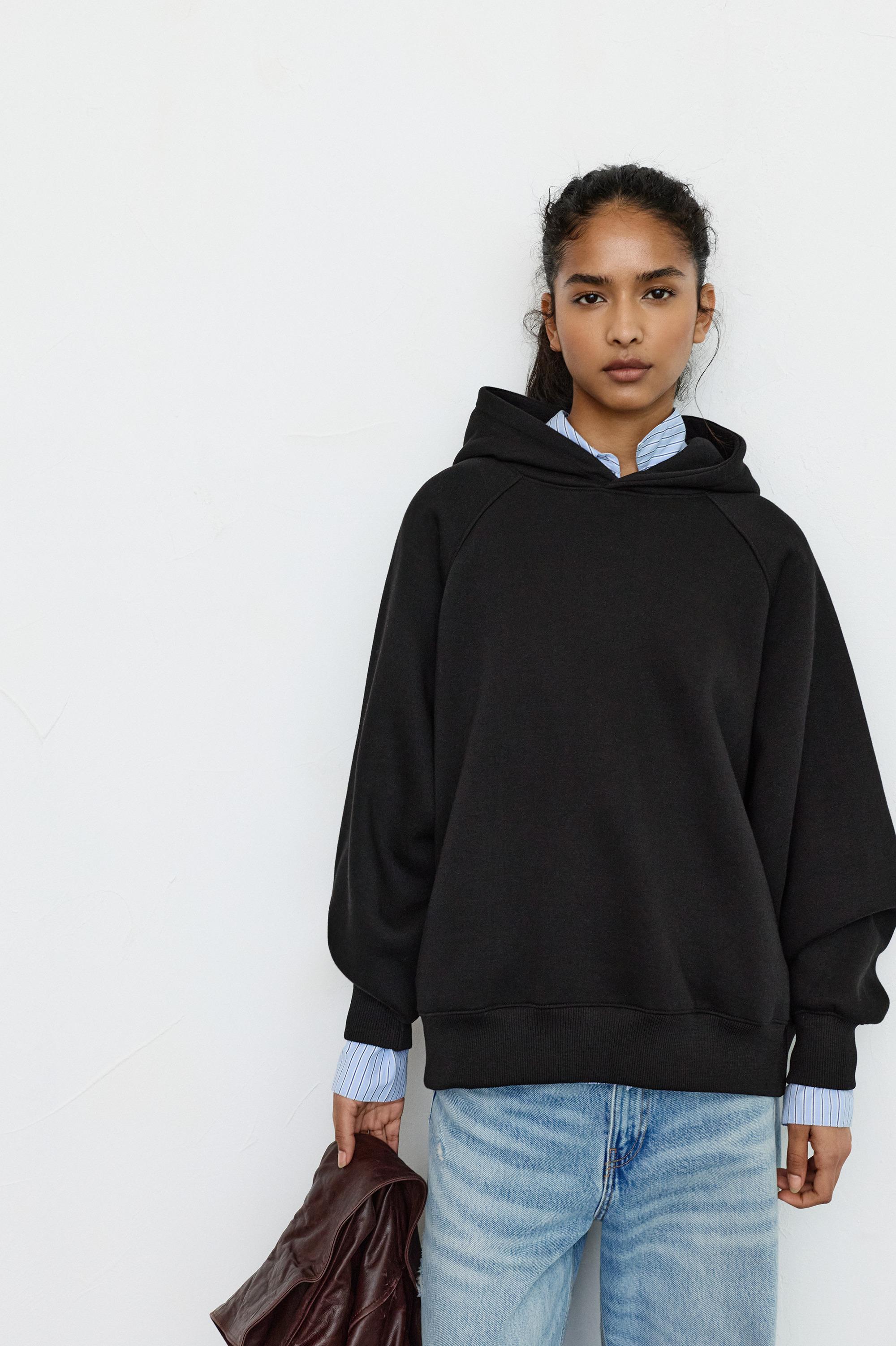 Oversize kapüşonlu sweatshirt - Görsel 12