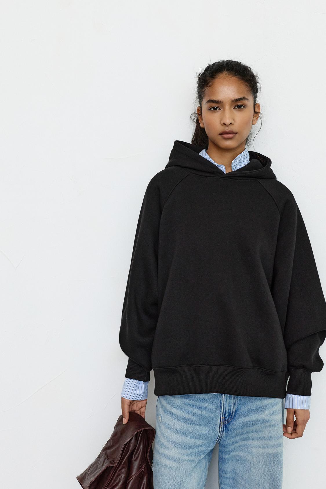 sudadera capucha pull and bear sudadera negra