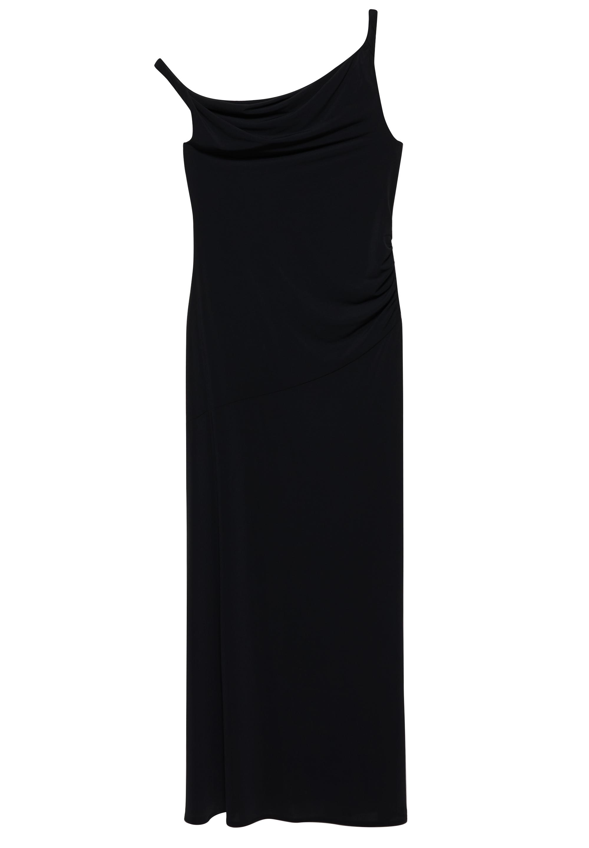 Asymmetric midi dress — Black