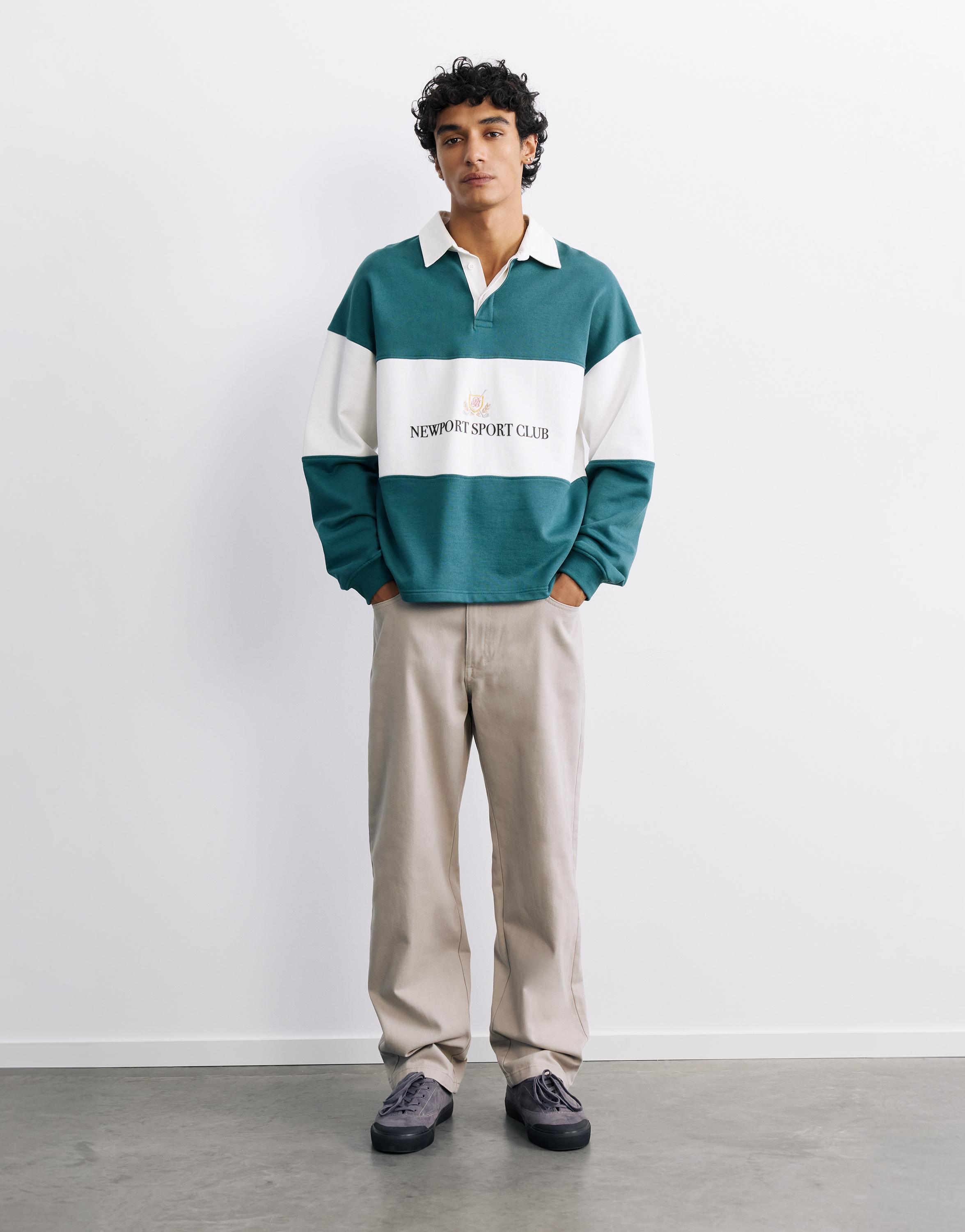 Straight-leg trousers — Stone