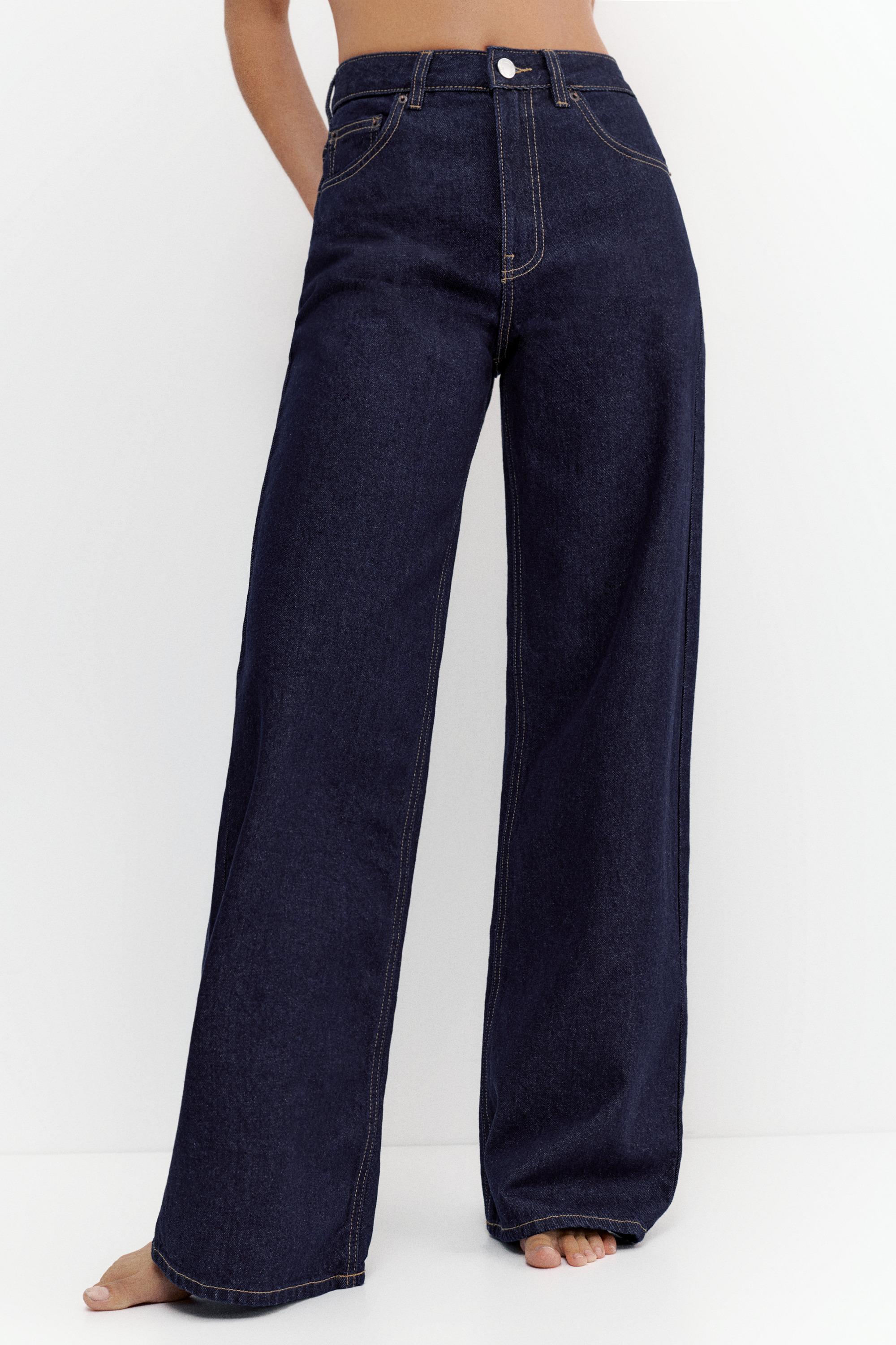 High-waist wide-leg jeans — Ink blue