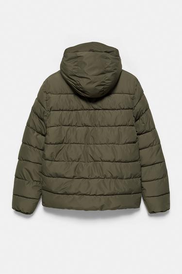 Puffer jacket with hood — Dark khaki 7