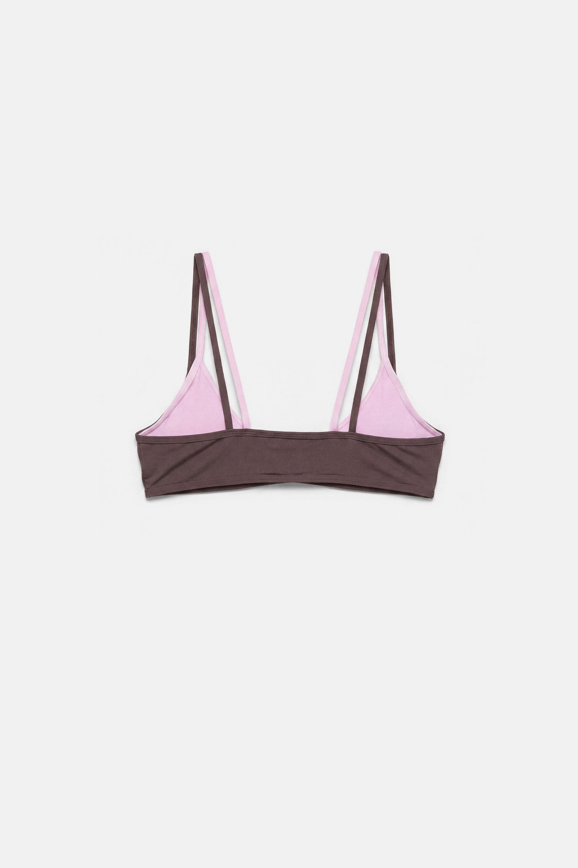 Double bikini top — Brown