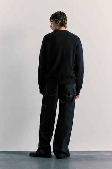 Long sleeve knit polo shirt — Black 2