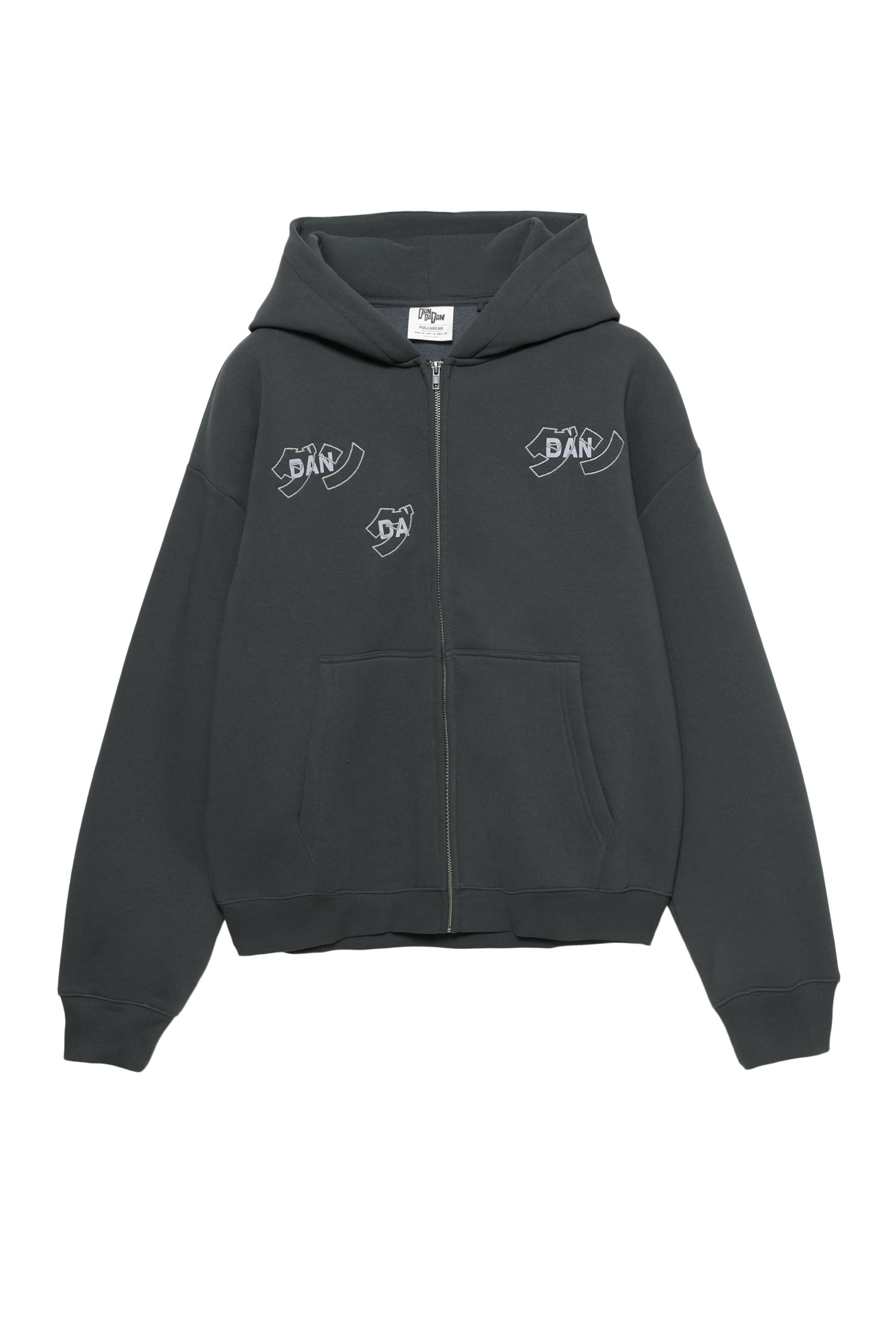 Dan Da Dan fermuarlı kapüşonlu sweatshirt - Görsel 12