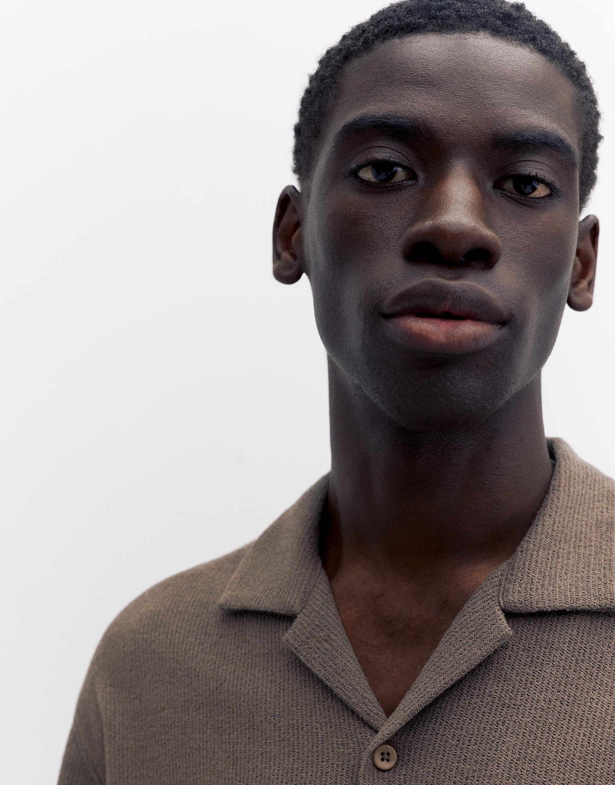 Terrycloth short sleeve shirt — Mole brown