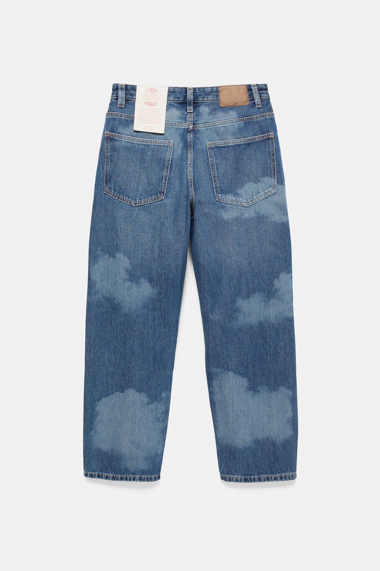 Printed baggy jeans — Dark blue